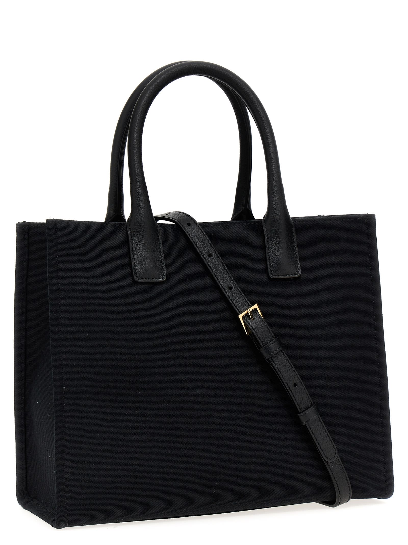 Shop Versace Allover Small Shopping Bag In Black