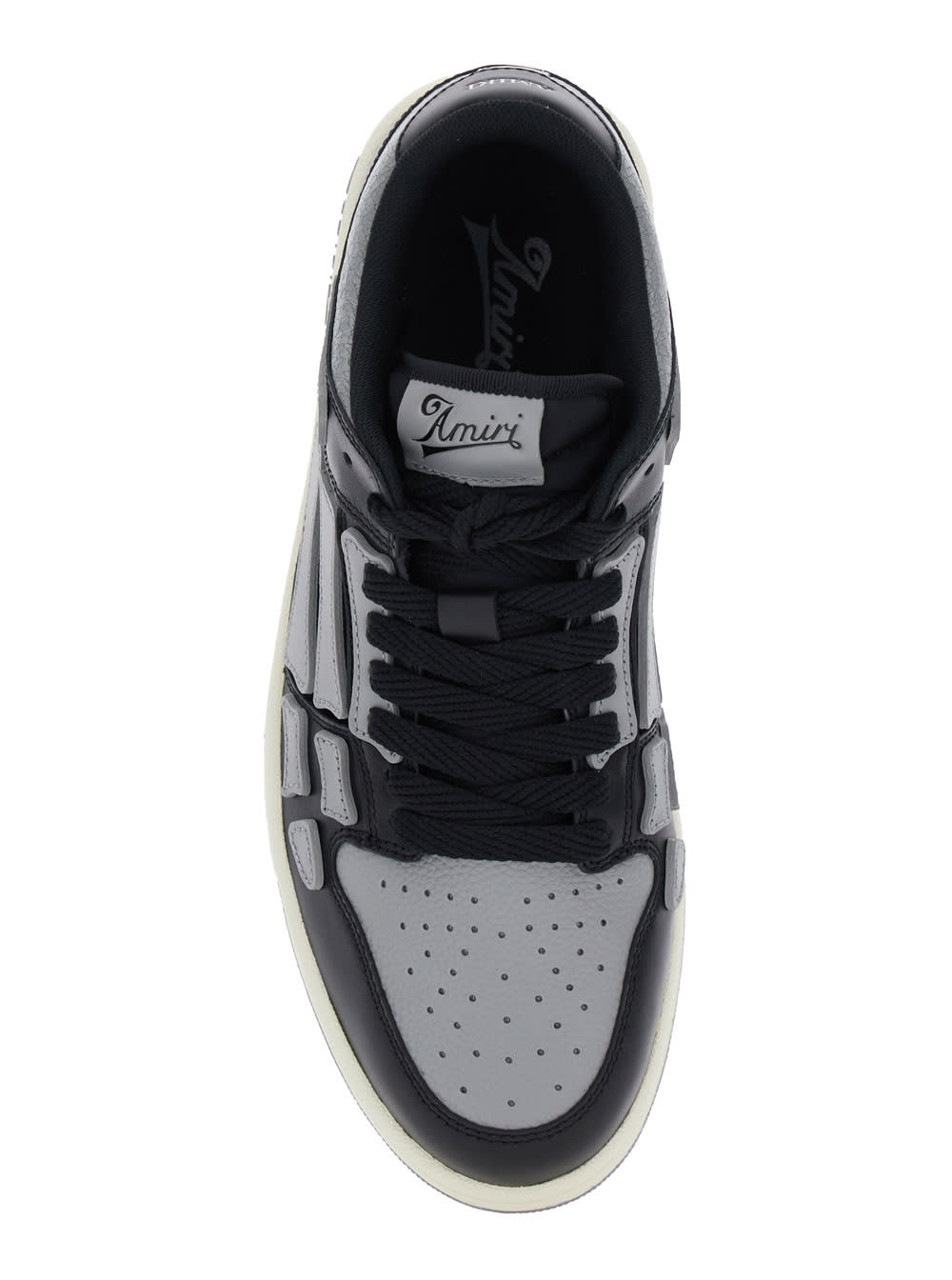 Amiri 'skel Top Low' Black Sneakers With Skeleton Patch In Black