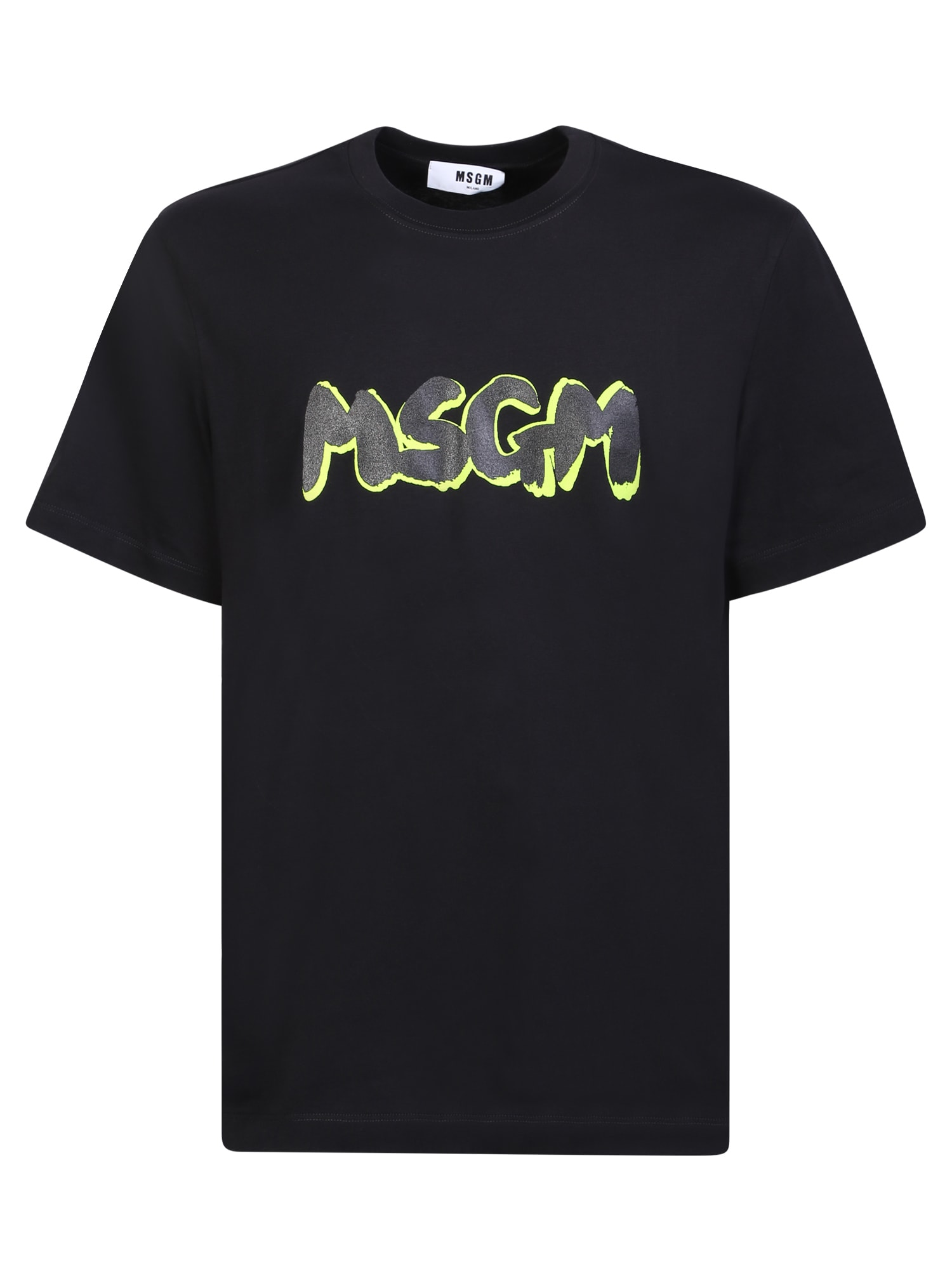 MSGM Bold Logo Black And Green T-shirt
