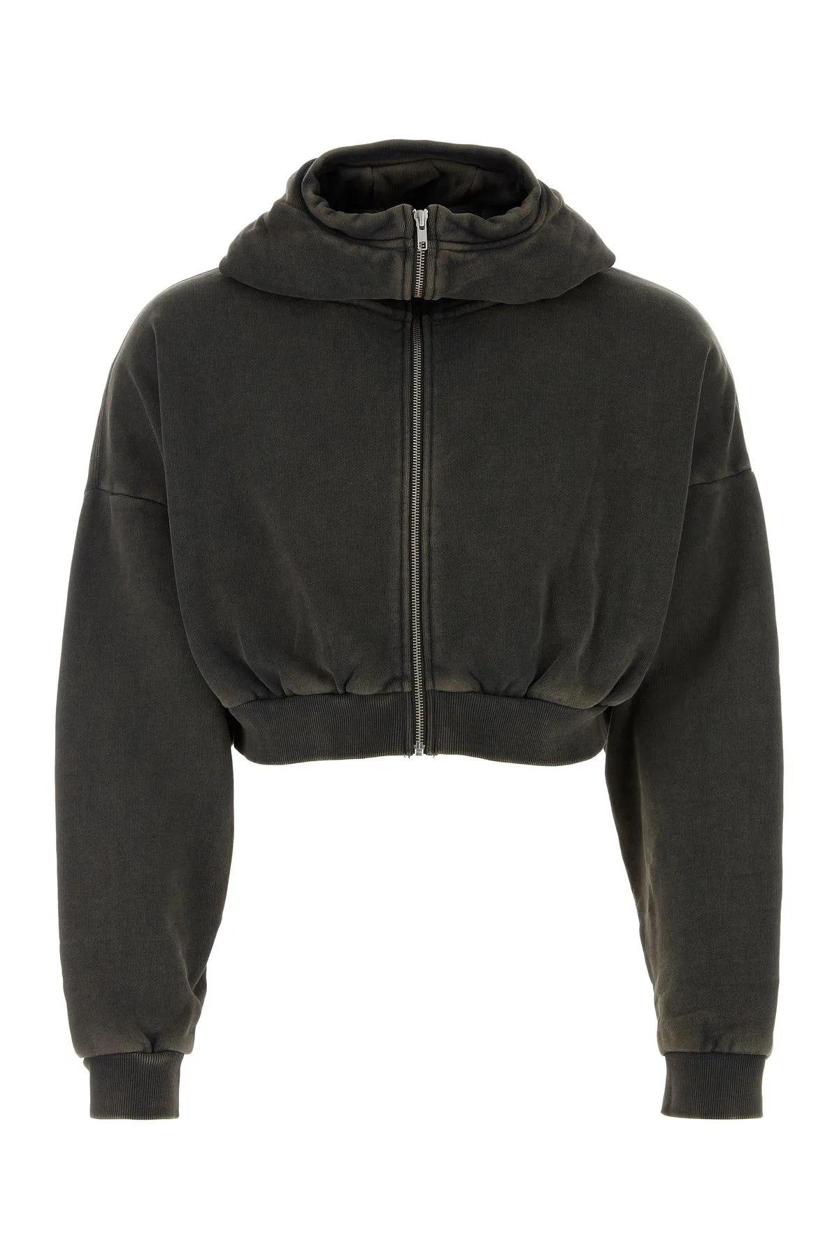 Entire Studios Charcoal Cotton Oversize Sweatshirt In Black