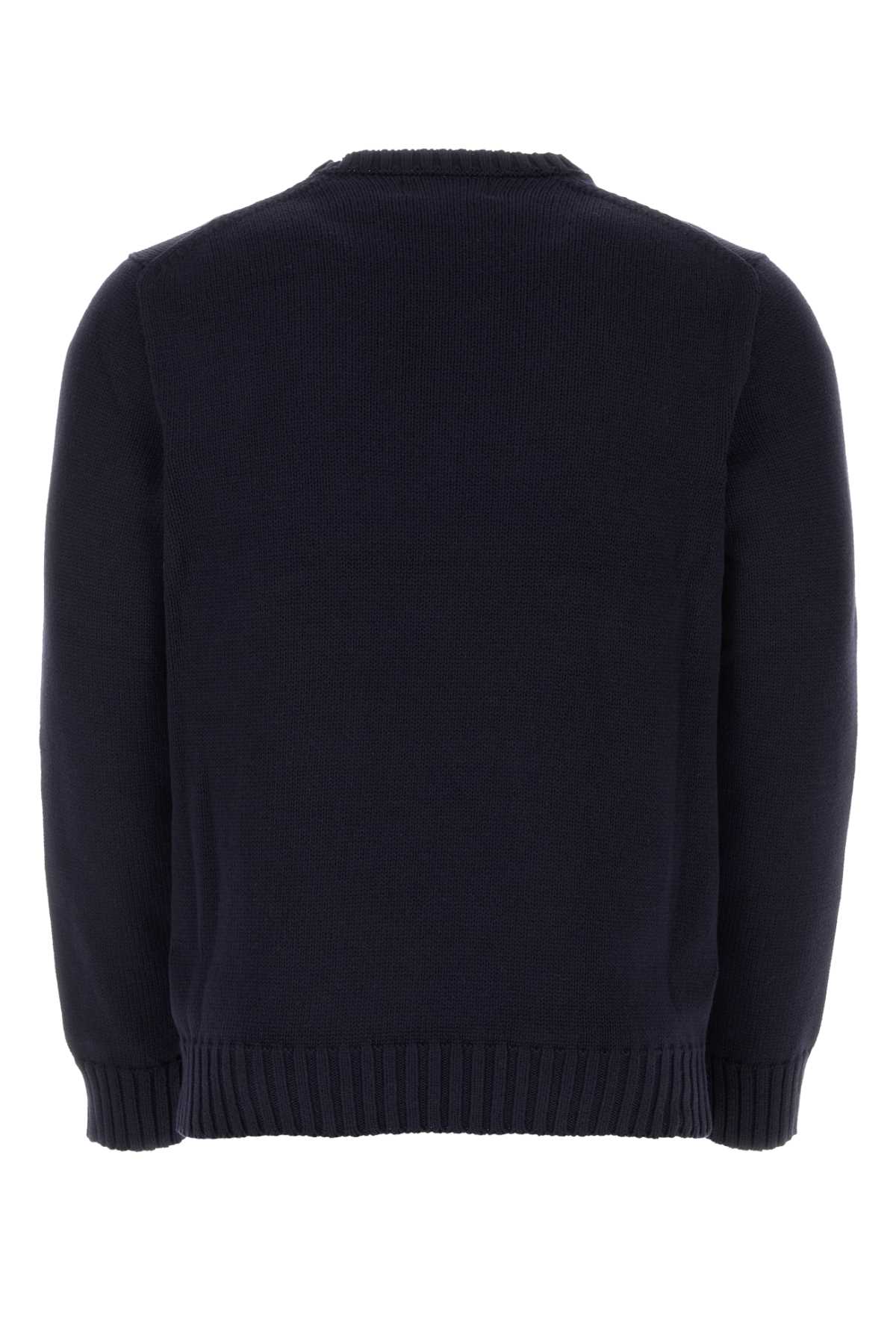 Shop Polo Ralph Lauren Midnight Blue Cotton Sweater In 006