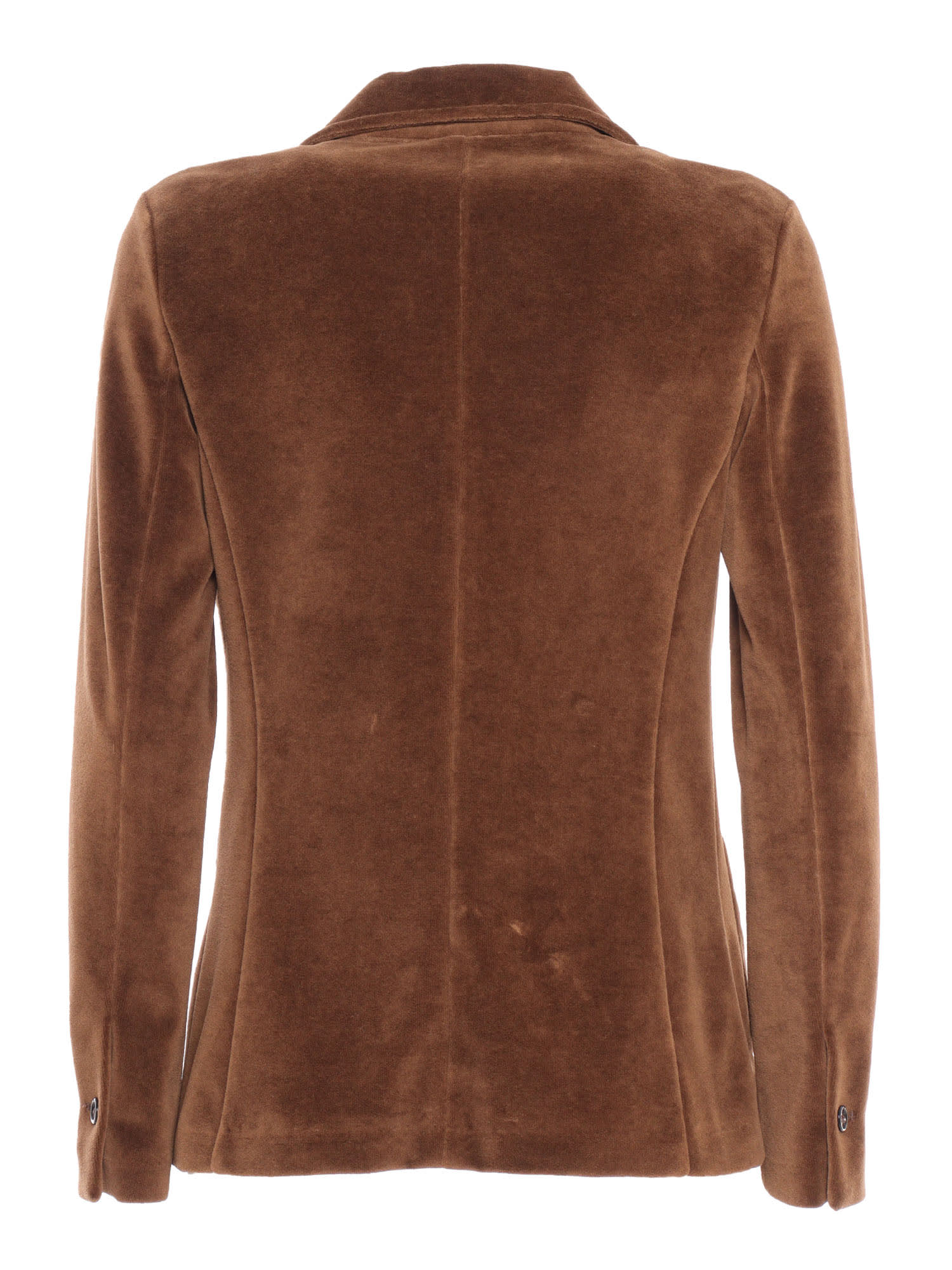 Shop Circolo 1901 Velvet Jacket In Brown