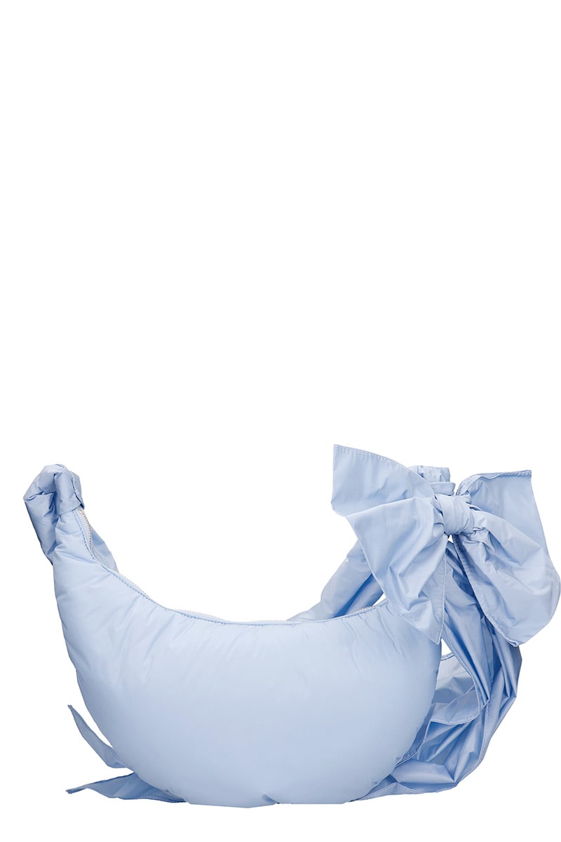 Click to view more detailed imagery on our partner's website Red Valentino Bow Detail Nylon Hobo Bag In Light Blue In Cyan