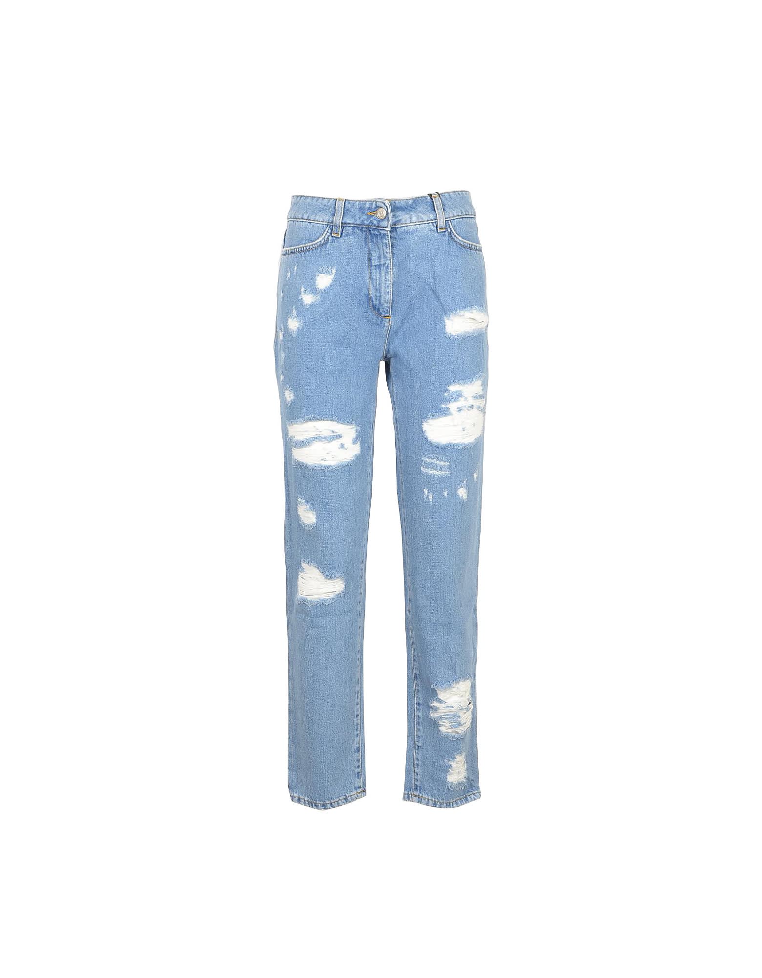 Jeremy Scott Womens Denim Blue Jeans