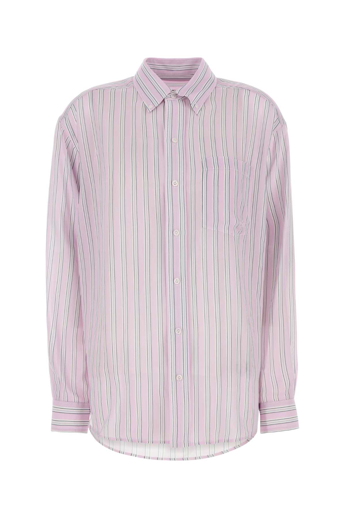 Alexander Wang Pink Oversize Silk Chiffon Shirt In Lightpinkmauve
