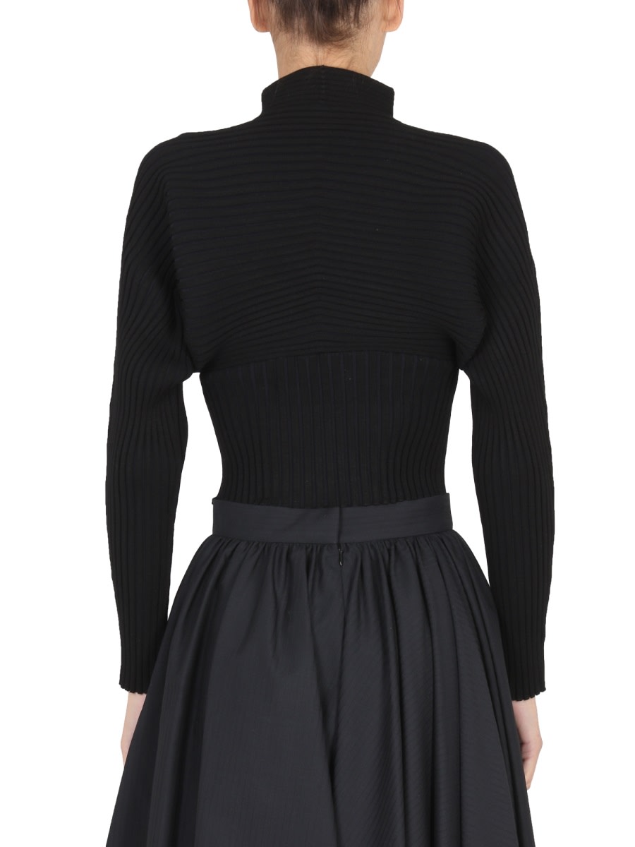 Shop Tory Burch Ribbed Tops In Black
