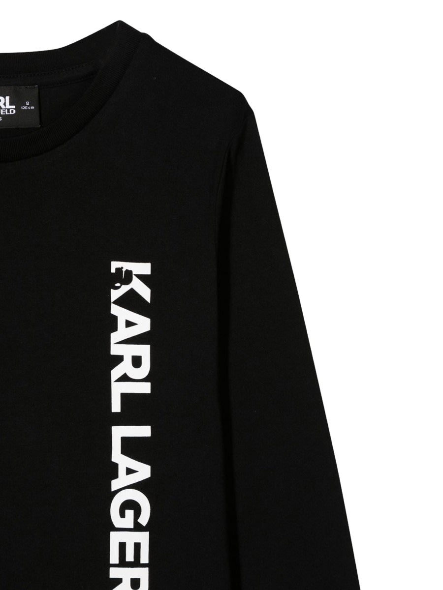 Shop Karl Lagerfeld Long-sleeved T-shirt In Black