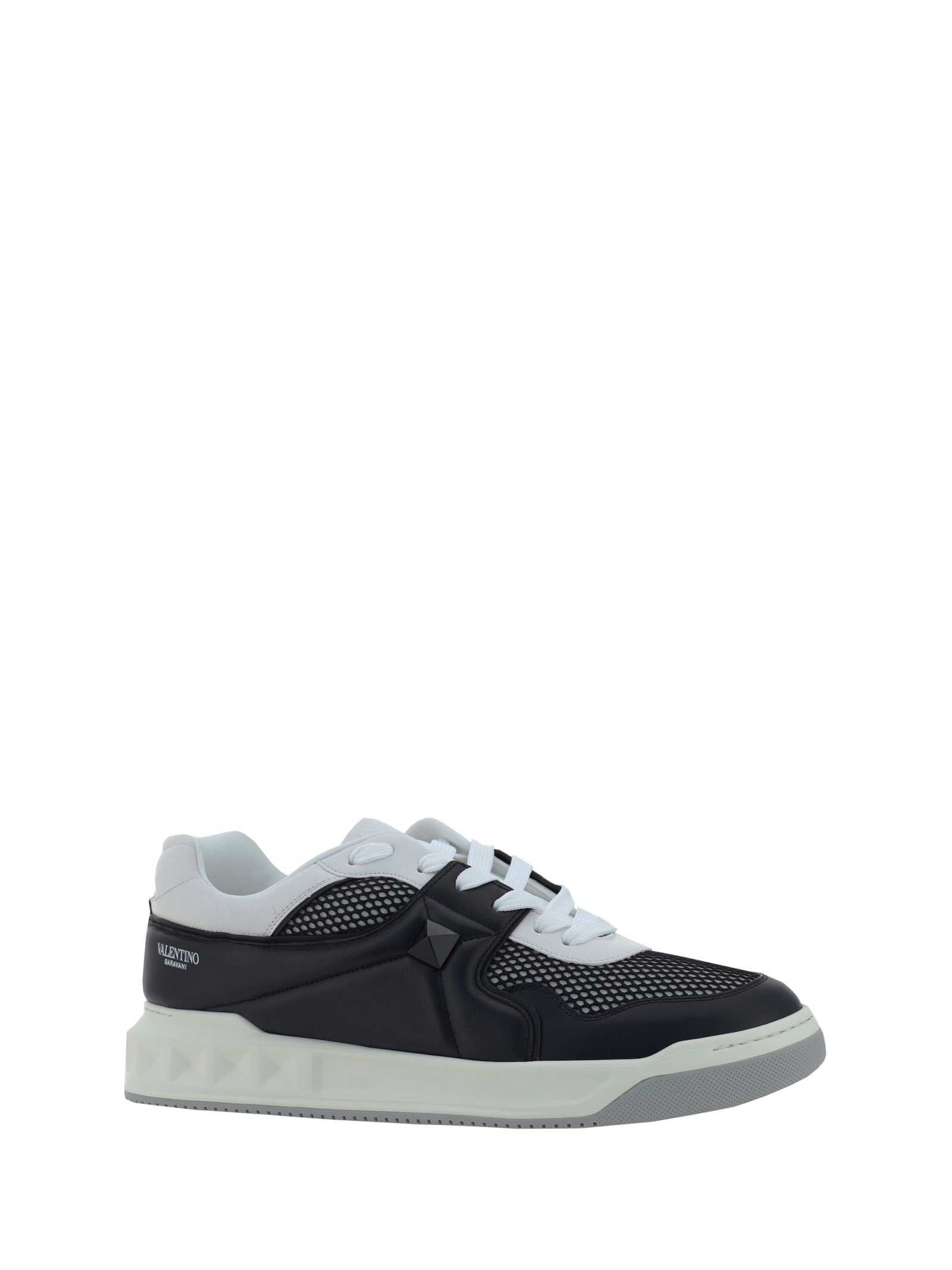 Shop Valentino One Stud Sneakers In Nero/bianco