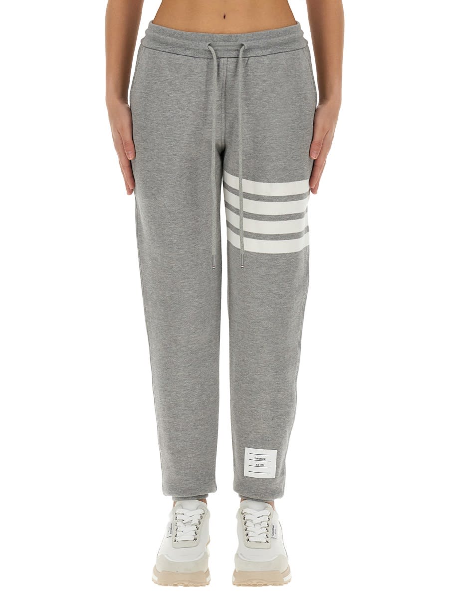 Shop Thom Browne 4-bar Sporty Pants In Grey
