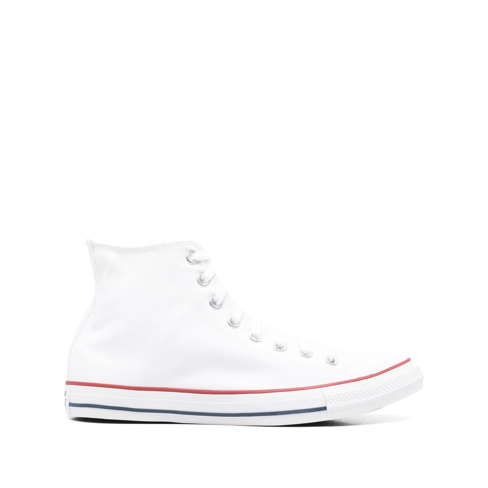 Converse White Canvas Chuck Taylor Hi Sneakers In White