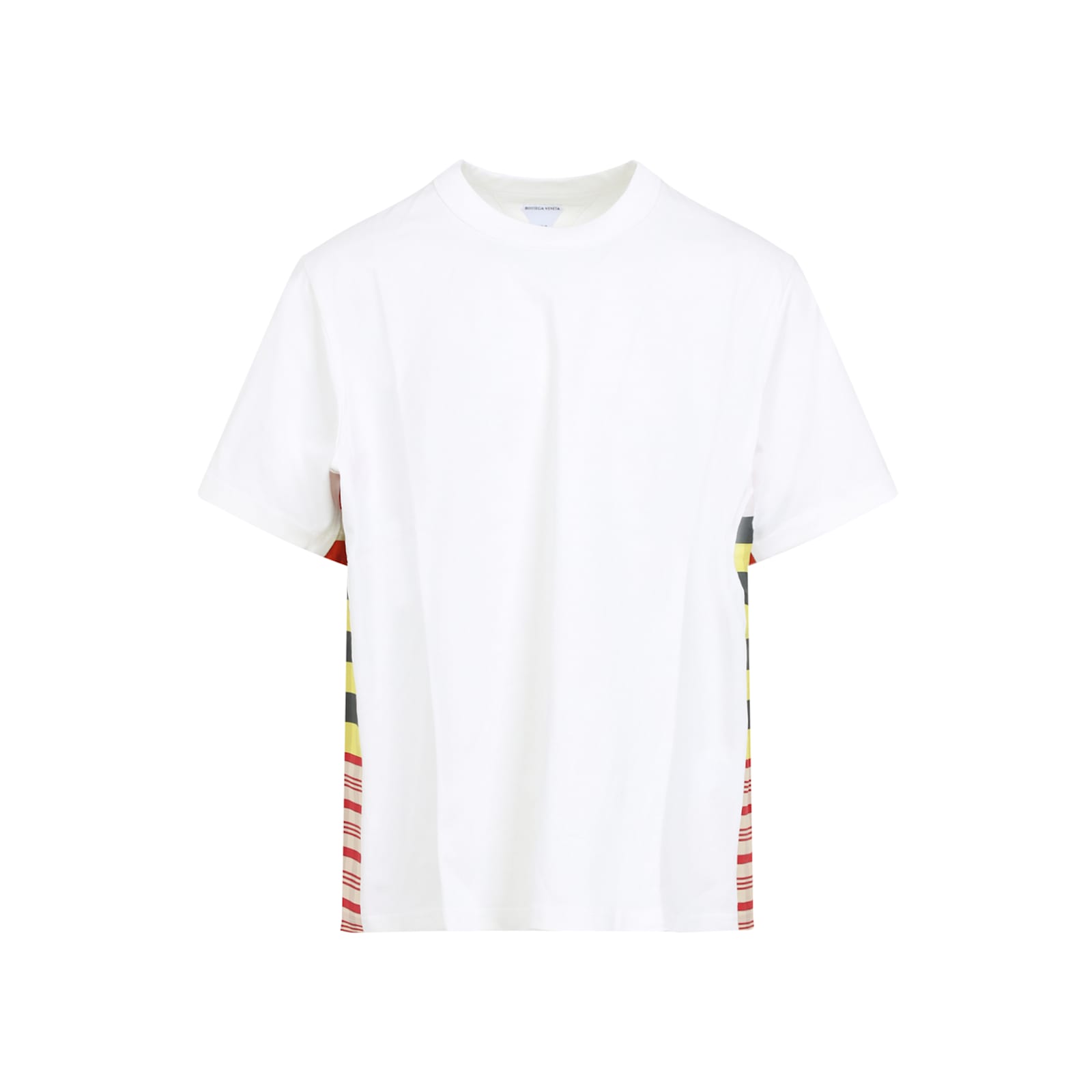Bottega Veneta Checkered Tshirt Made Of Soft Cotton Jersey In Chalk Multicolour