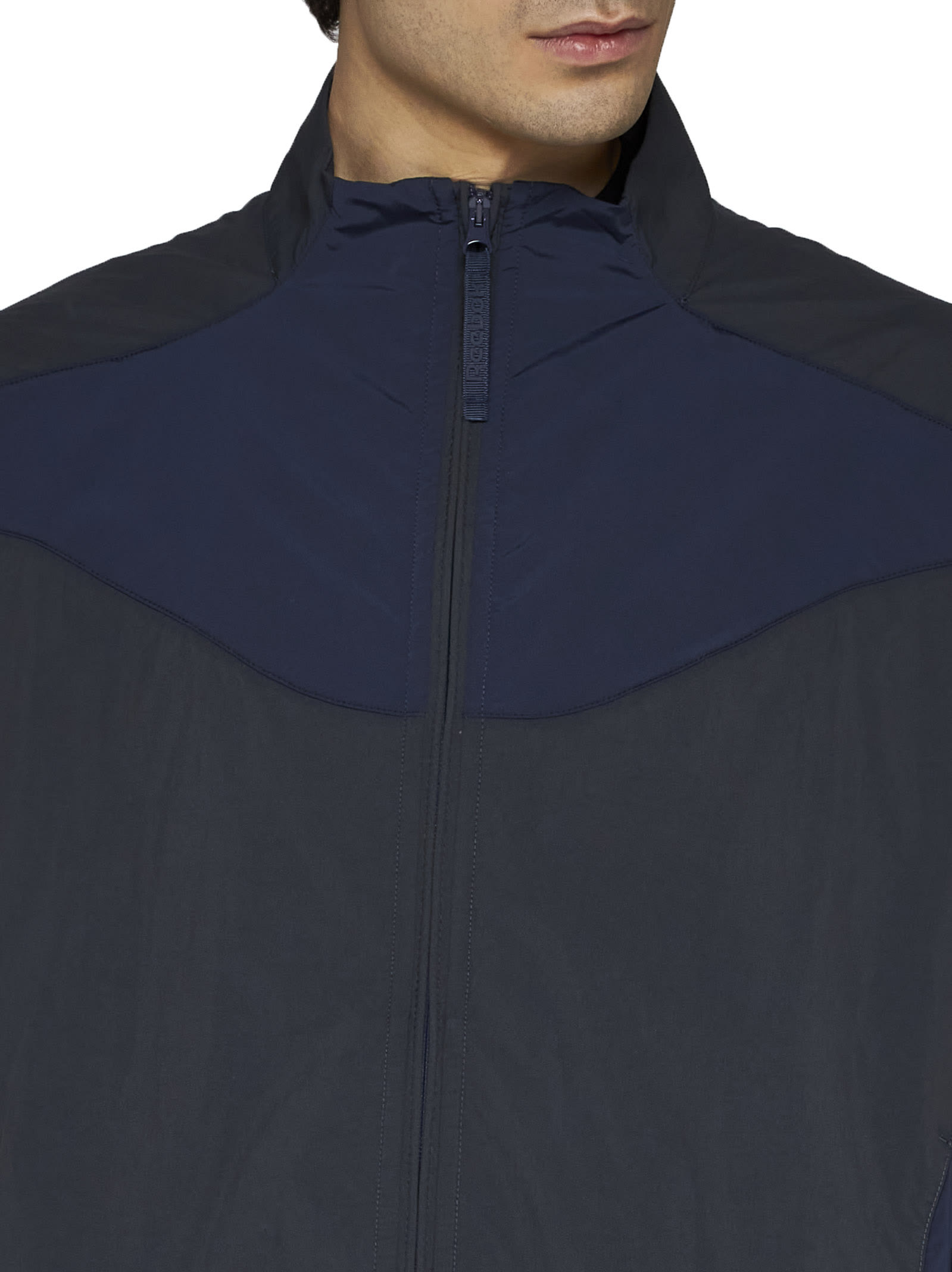 Shop Reebok Jacket In Anthracite Blue Navy