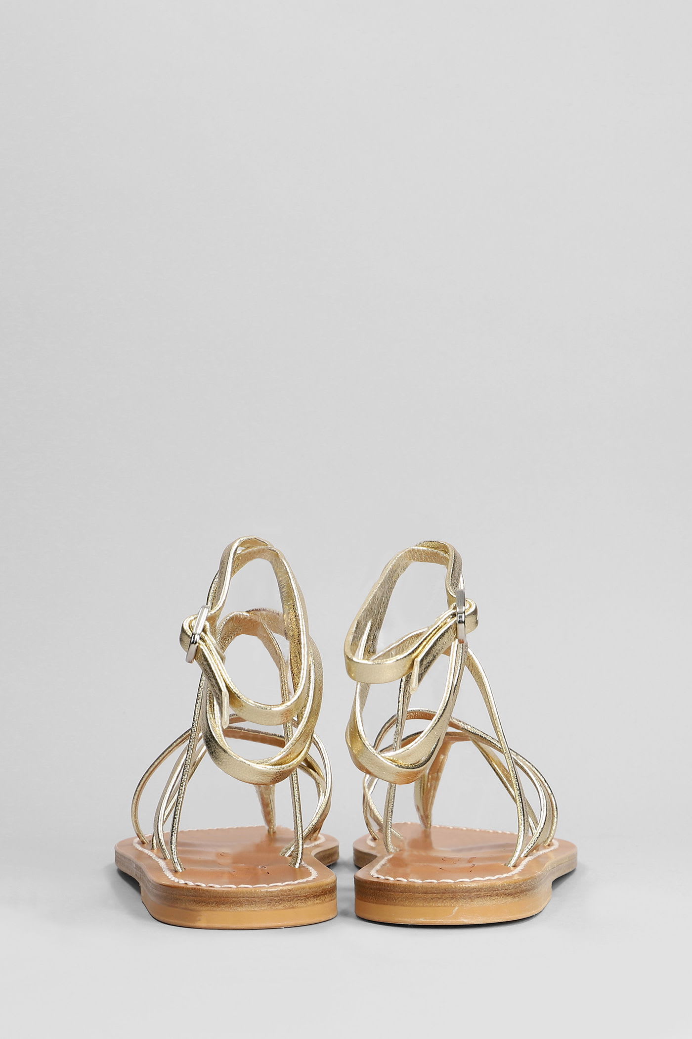Kjacques K Jacques Metallic Leather Zenobie Flat Sandals