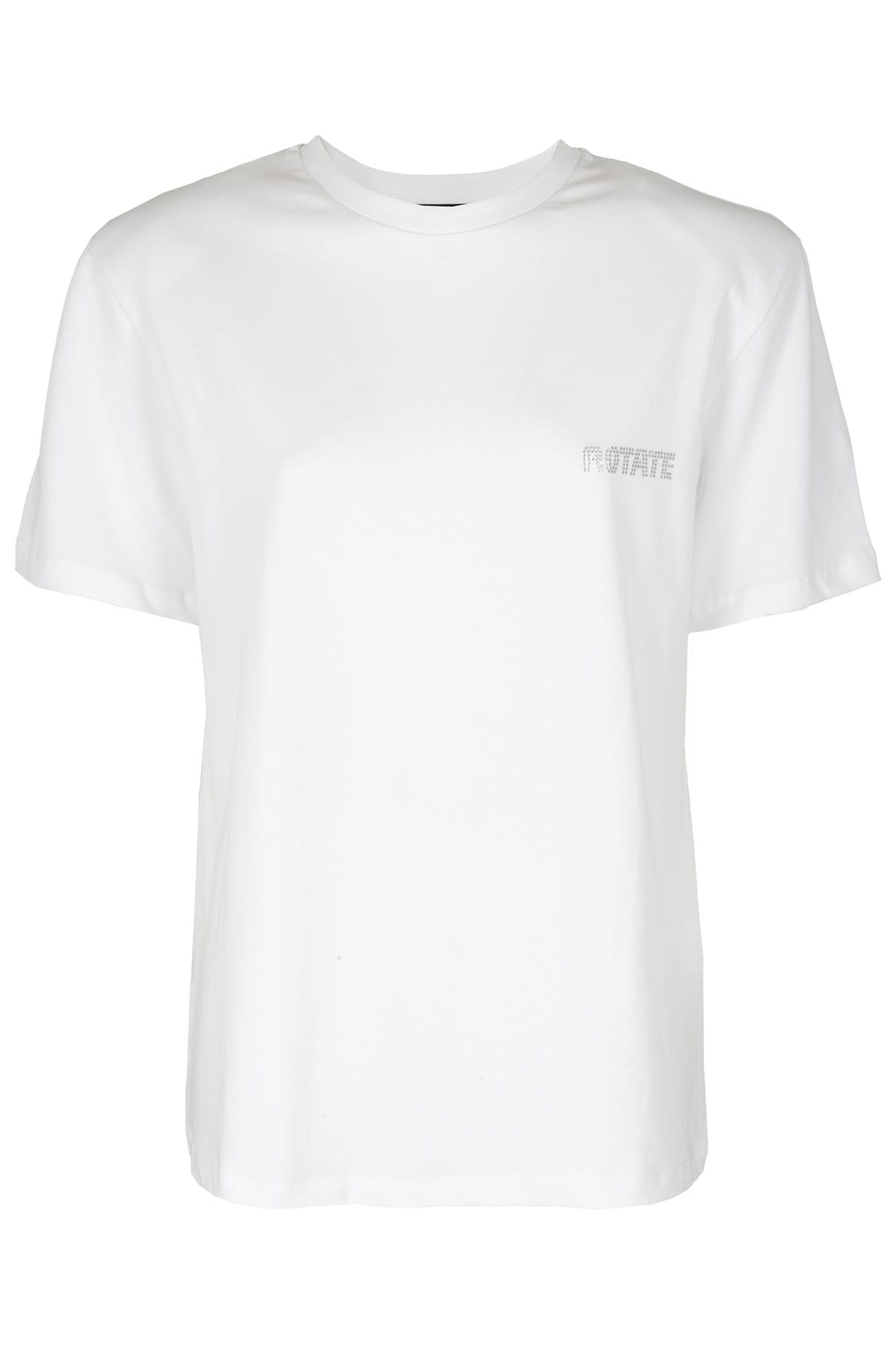 Shop Rotate Birger Christensen Boxy Lasercut T Shirt In Bright White