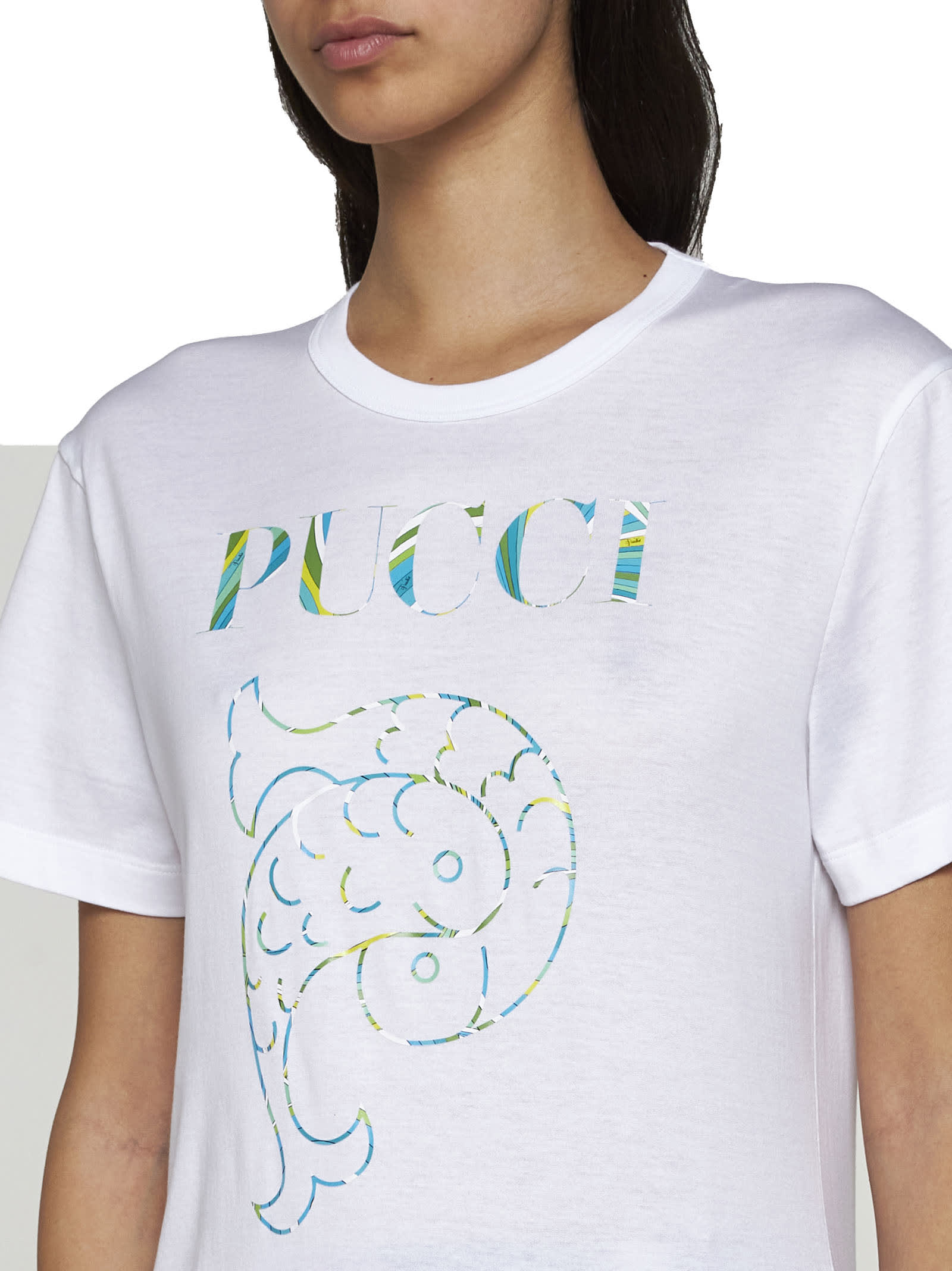 Shop Pucci T-shirt In Bianco