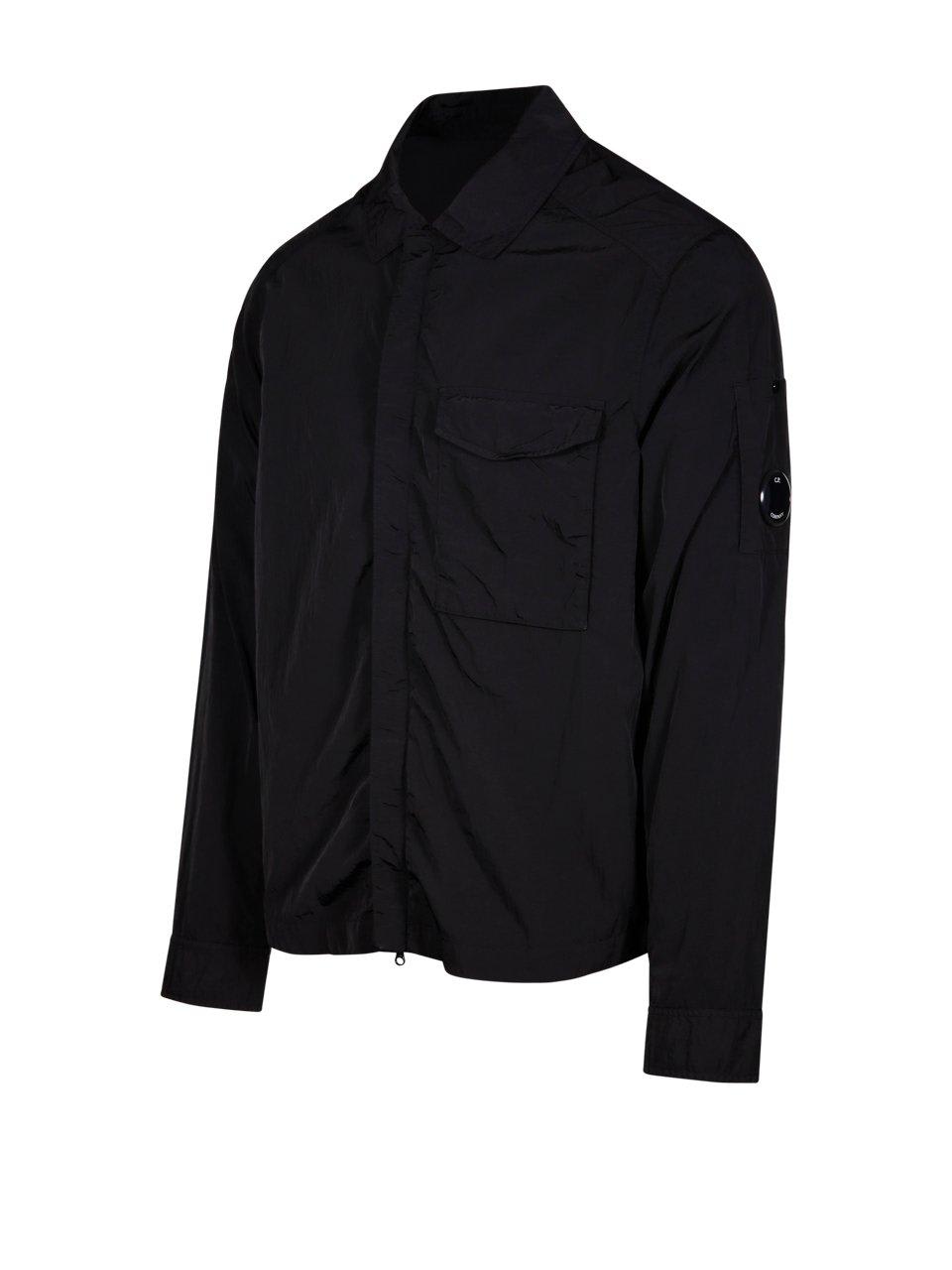 Shop C.p. Company Chrome-r Long-sleeved Overshirt In Nero