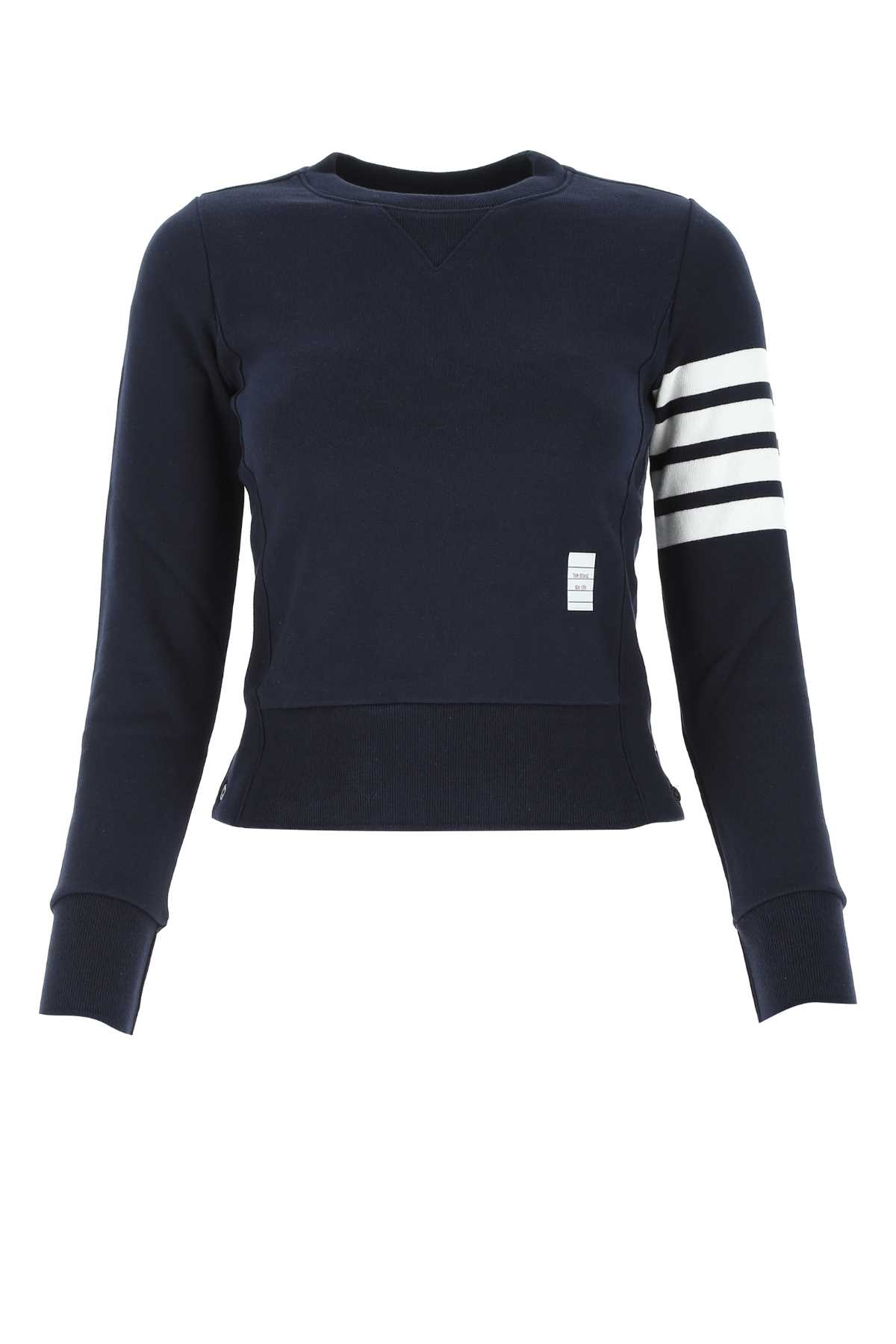 Shop Thom Browne Midnight Blue Cotton Sweatshirt In 415