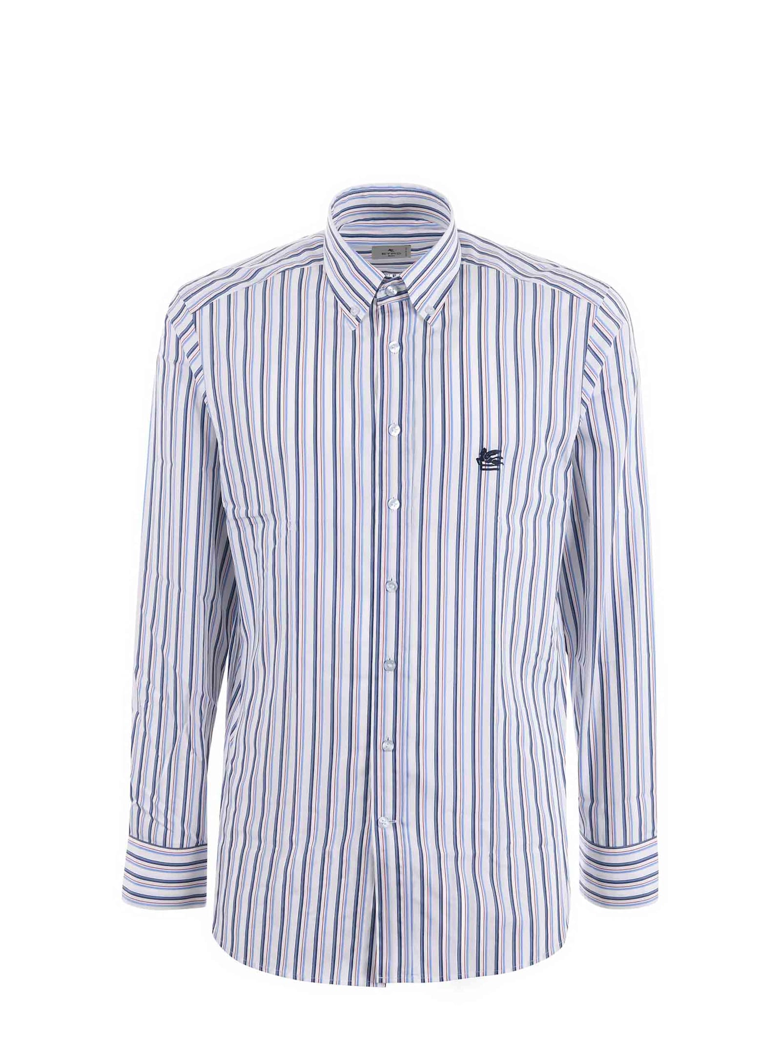 Shop Etro Poplin Shirt In Multicolour