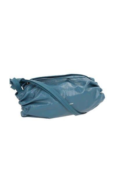 Shop Jil Sander Logo Printed Drawstring-detailed Crossbody Bag In Blue