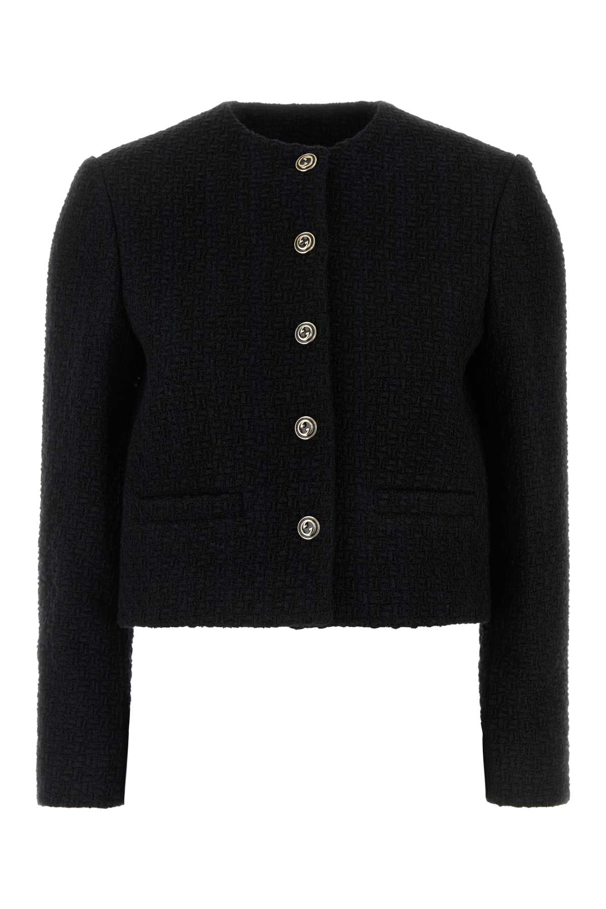 Gucci Black Tweed Blazer