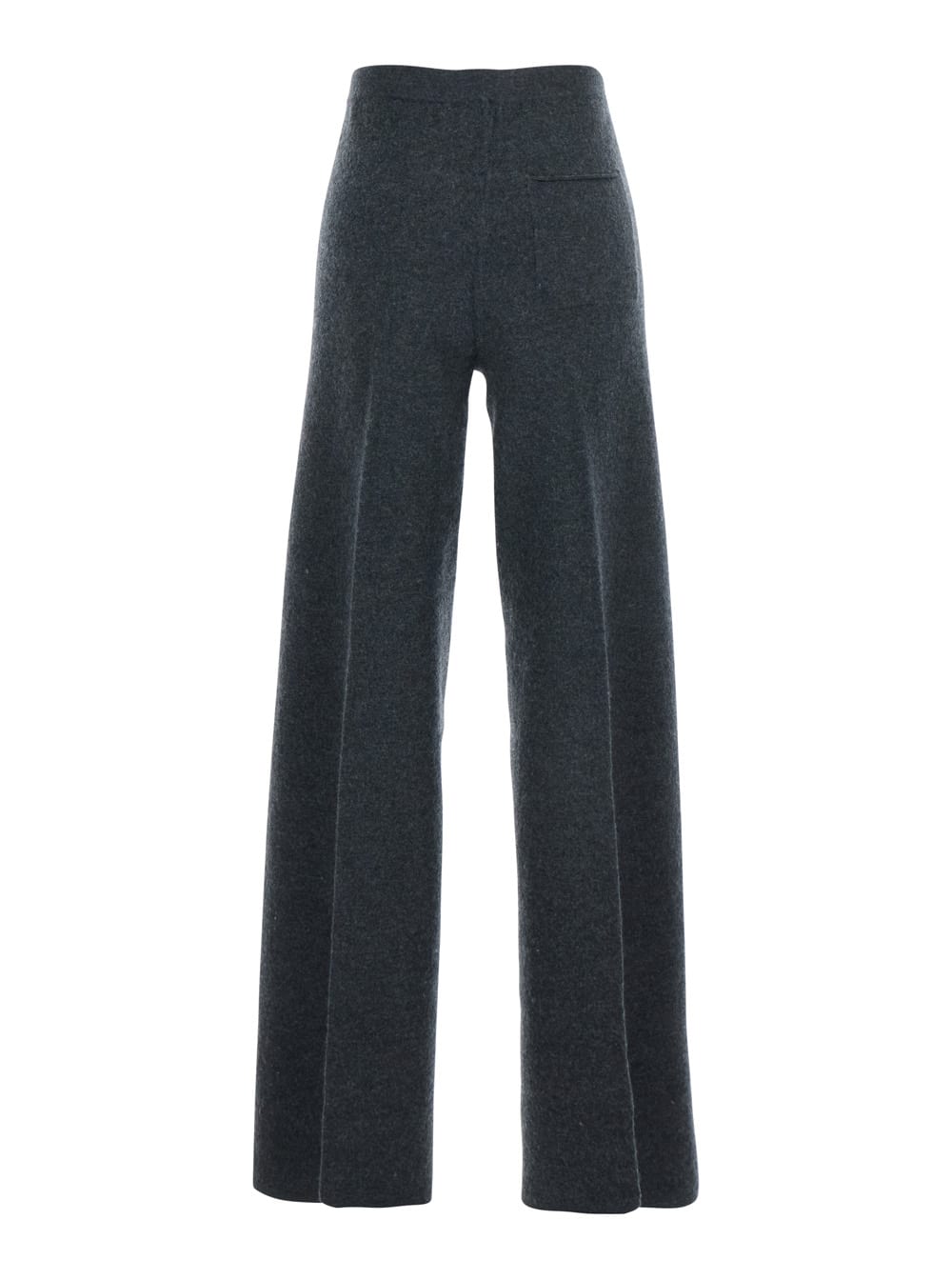 Semicouture Wool High-waisted Trousers In Blue