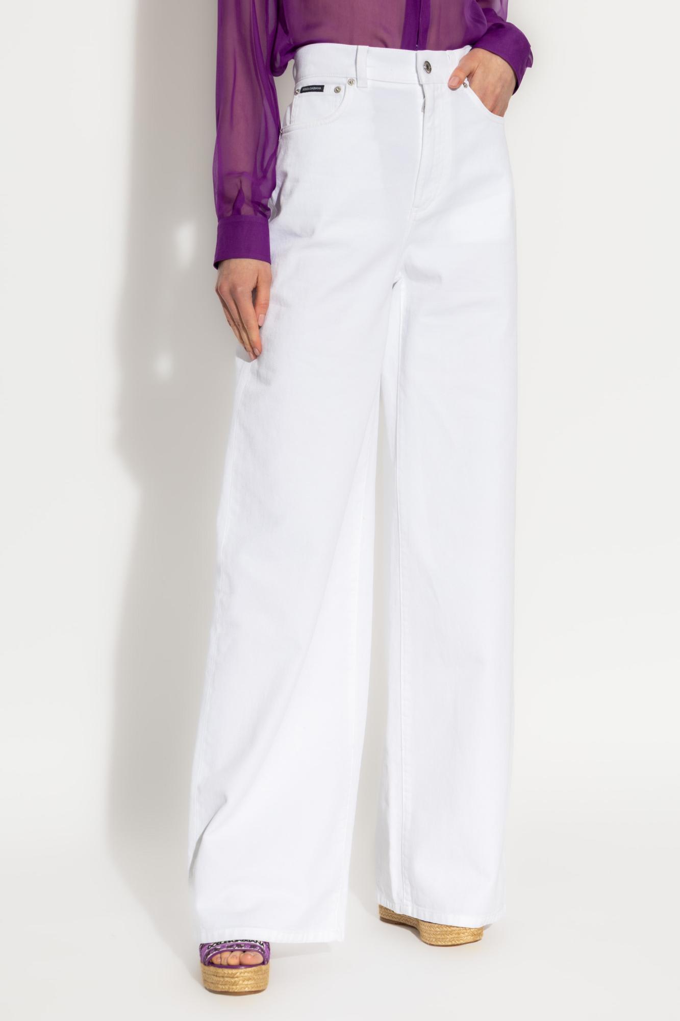 Dolce & Gabbana Cotton Trousers In White