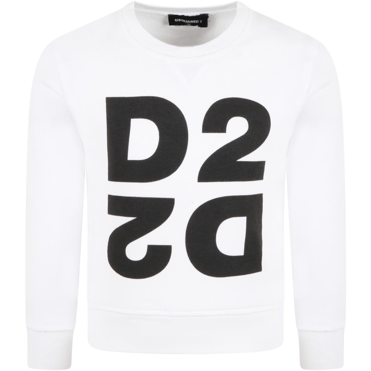 Dsquared2 White Sweatshirt For Kids With Logs