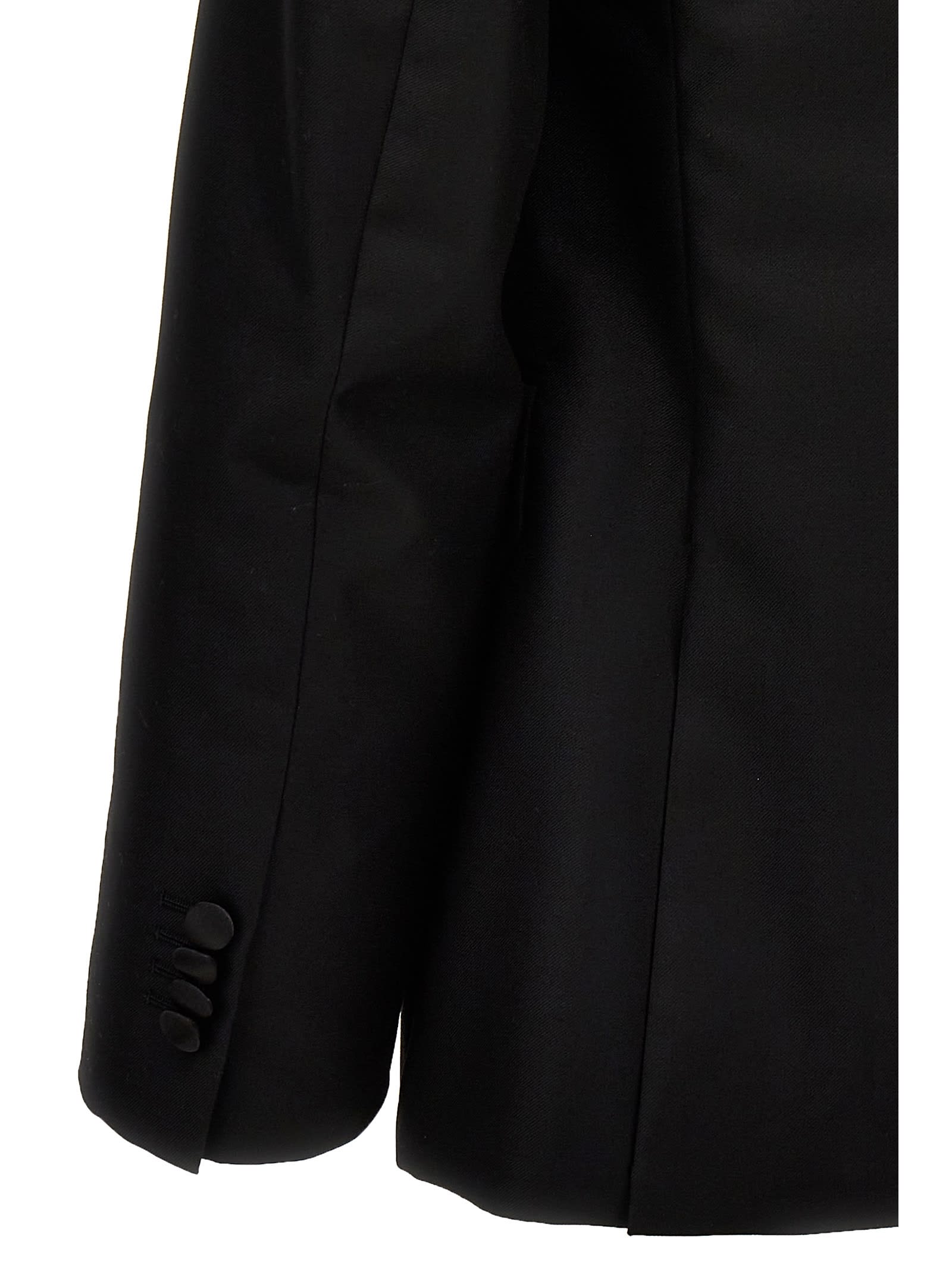 Shop Valentino Tuxedo Dress In Black