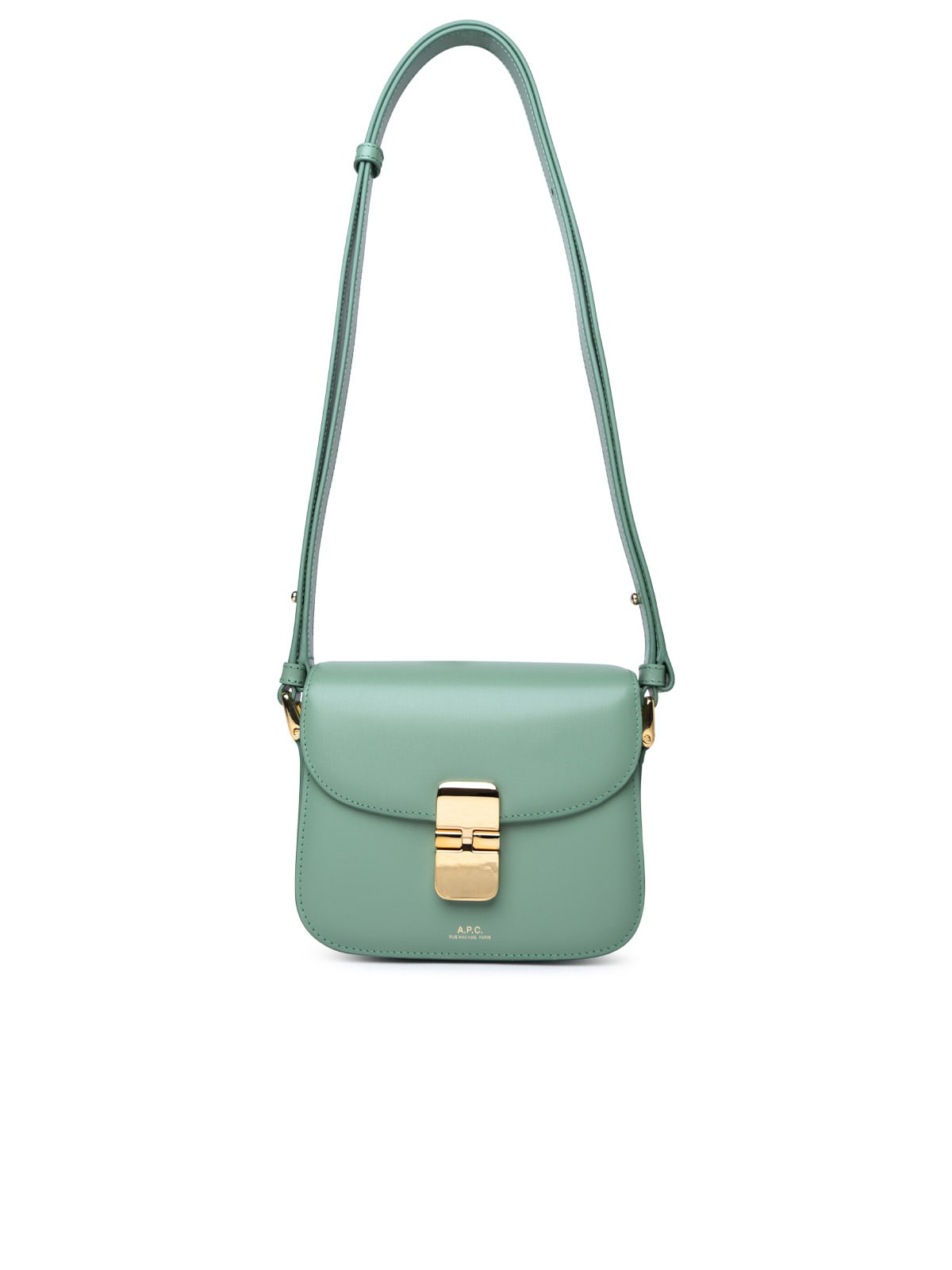 Shop Apc Grace Mini Crossbody Bag In Green Leather