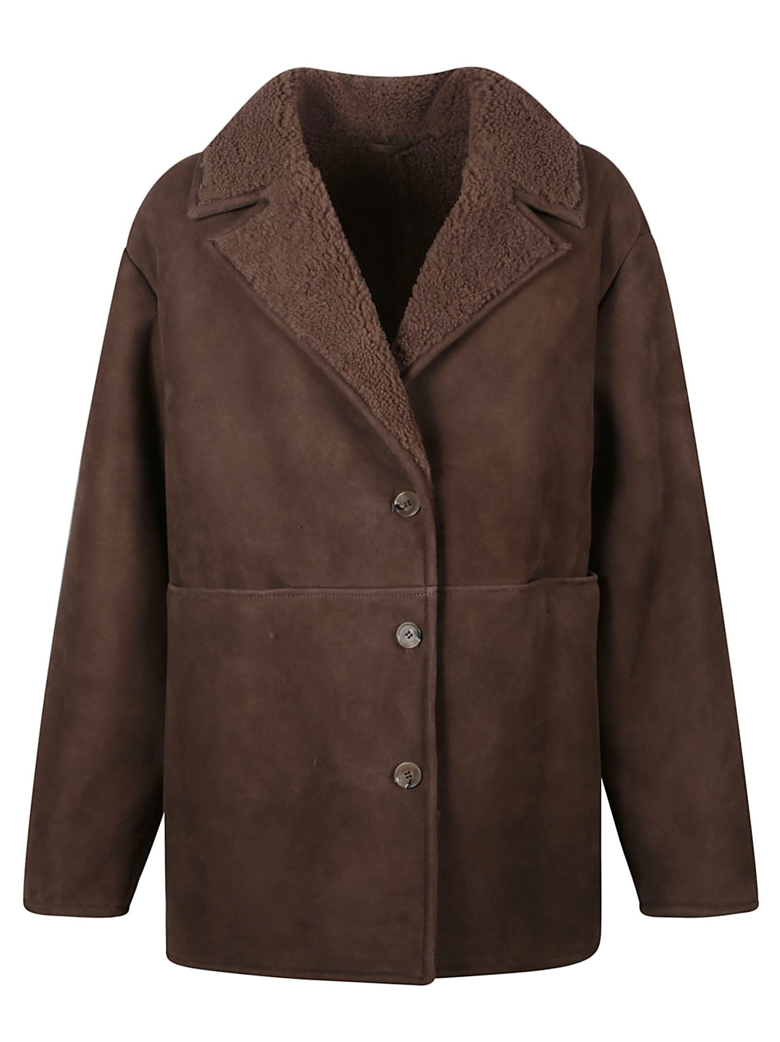 Shop Loulou Studio Cirebo Shearling Coat In Taupe