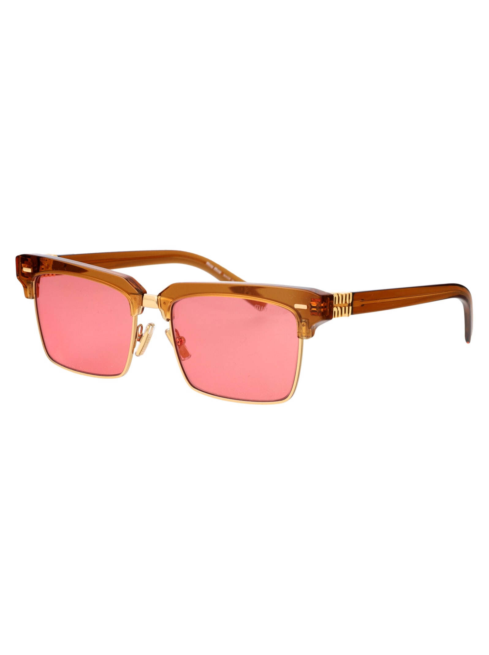 Shop Miu Miu 0mu 10zs Sunglasses In 15t1d0 Caramel Trasparent