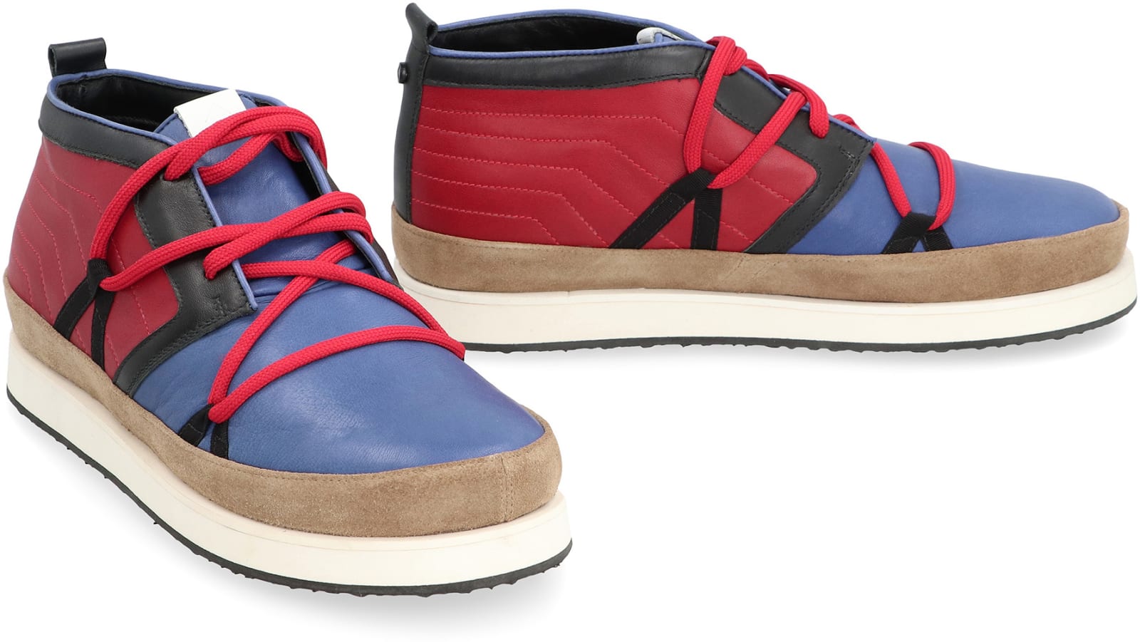 Shop Volta Leather Mid-top Sneakers In Multicolor