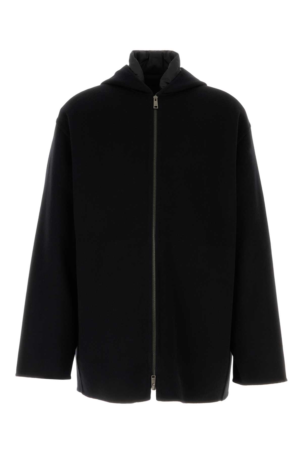 Shop Prada Black Silk Padded Jacket In Nero