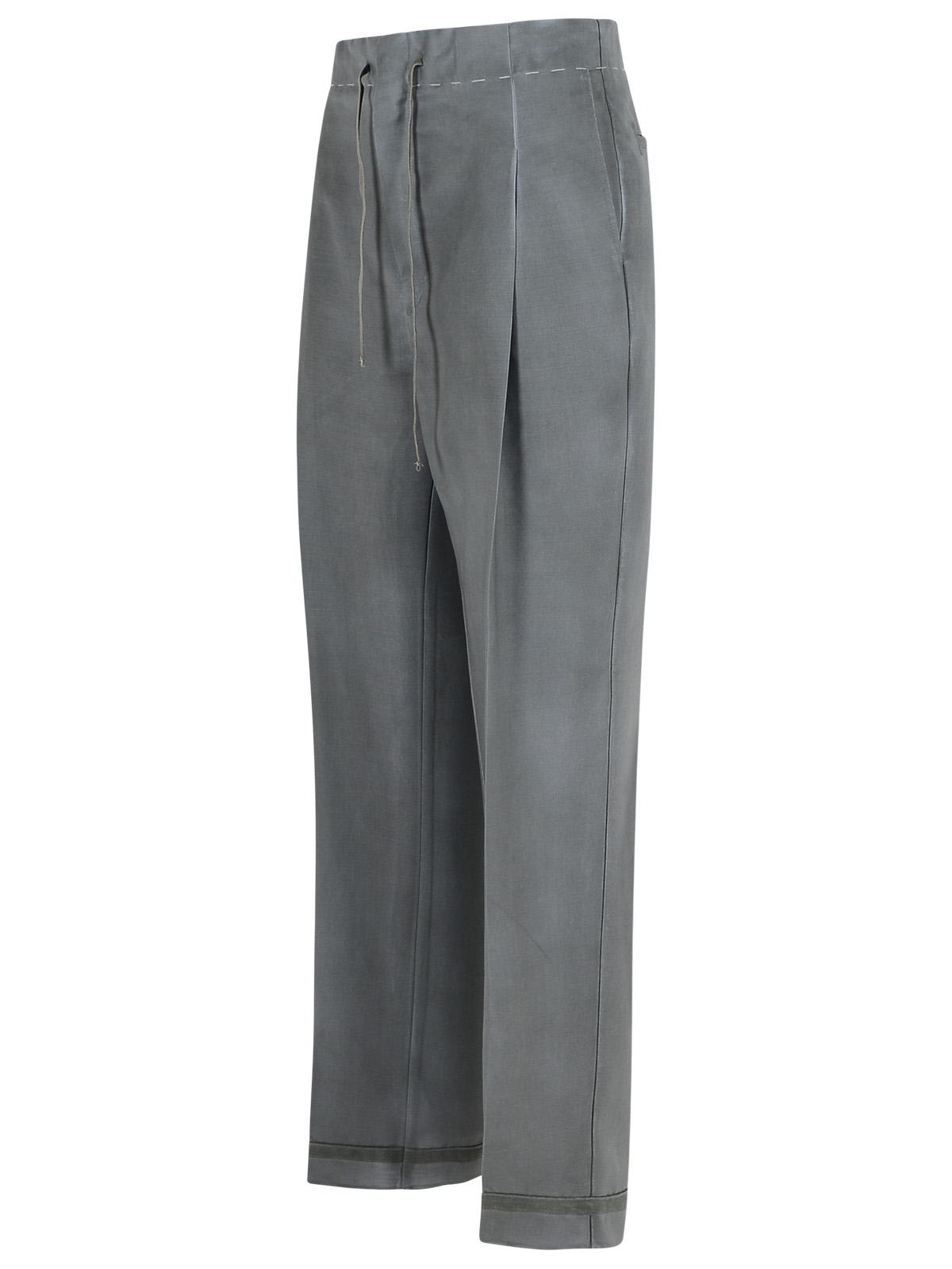 Maison Margiela Mohair Blend Trousers Featuring Drawstring Waist In Grey