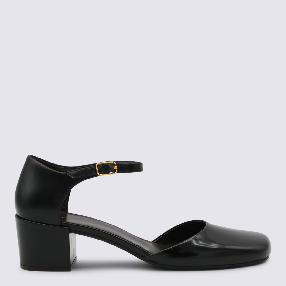 The Row Black Leather Pumps