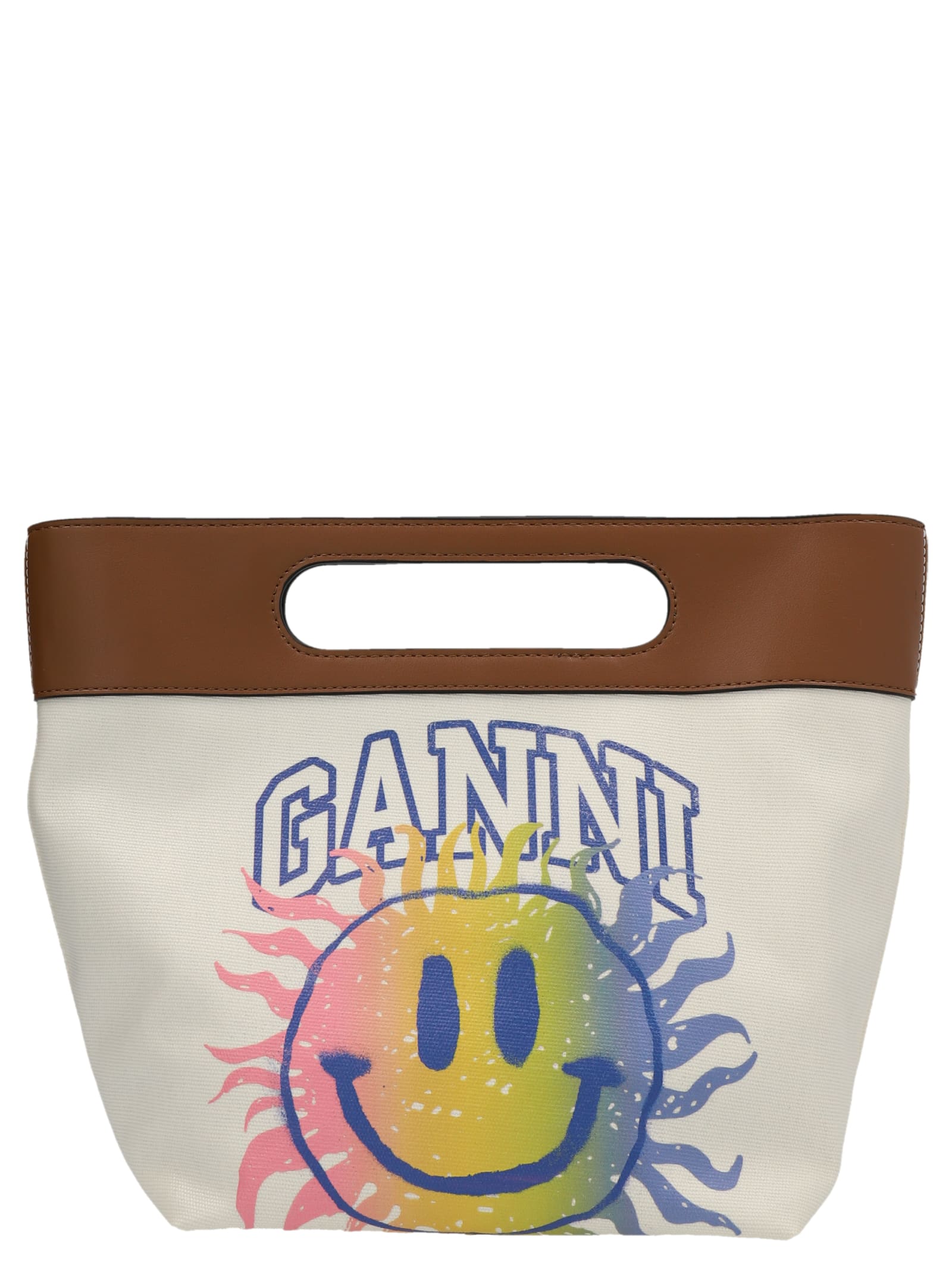 Ganni Logo Print Shopping Bag