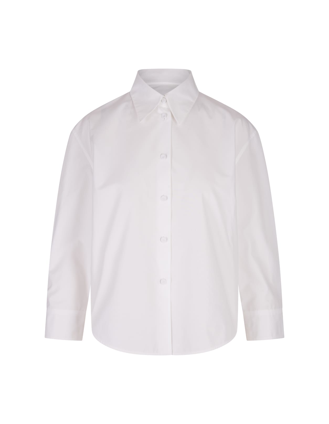 White Poplin Cropped Shirt