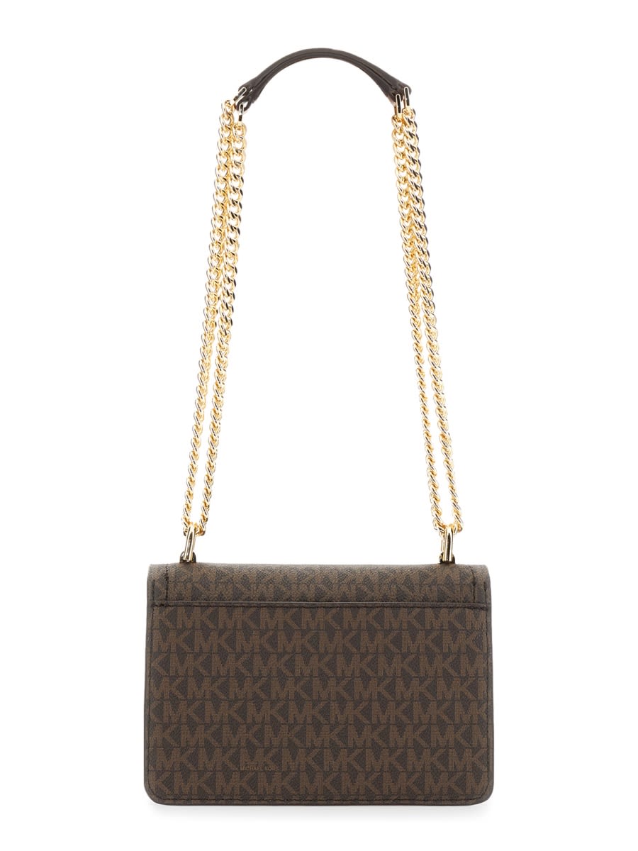 Shop Michael Kors Extra-small Heather Shoulder Bag In Brown
