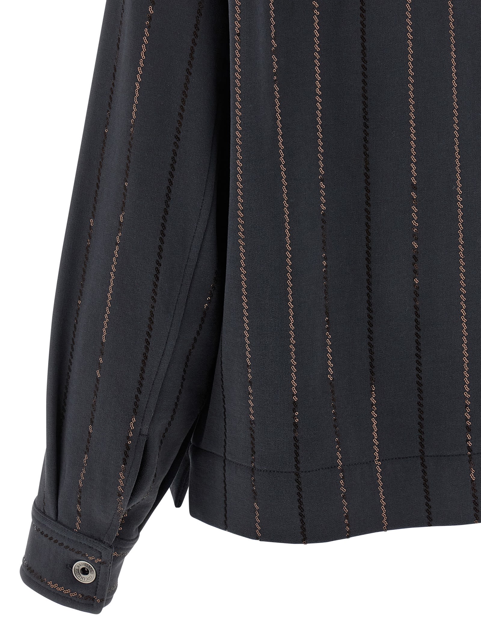 Brunello Cucinelli Knitwear With Chest Pockets And Collared Neck In Blue