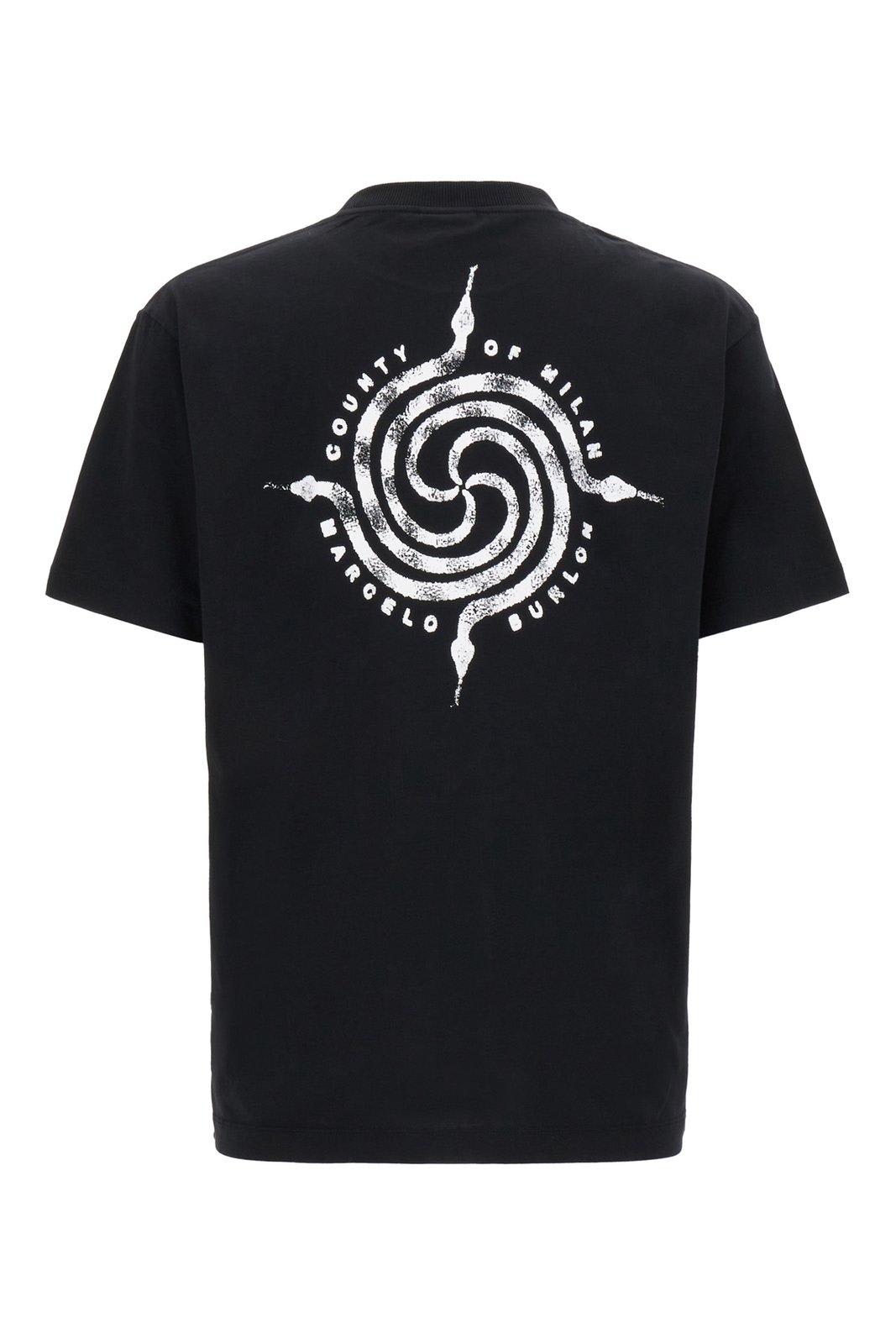 Shop Marcelo Burlon County Of Milan Crewneck Short-sleeved T-shirt In Black White