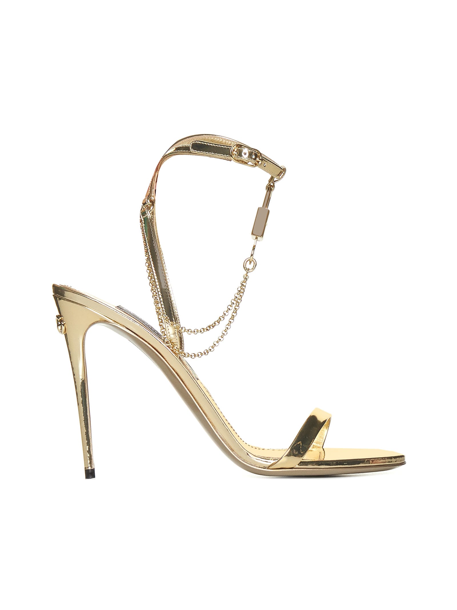 Shop Dolce & Gabbana Sandals In Oro Champagne