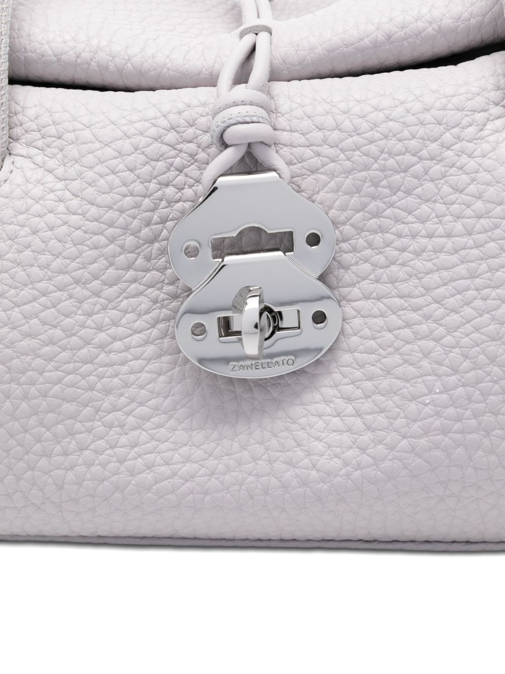 Zanellato Dotta Centauro Small Leather Handbag In Silver