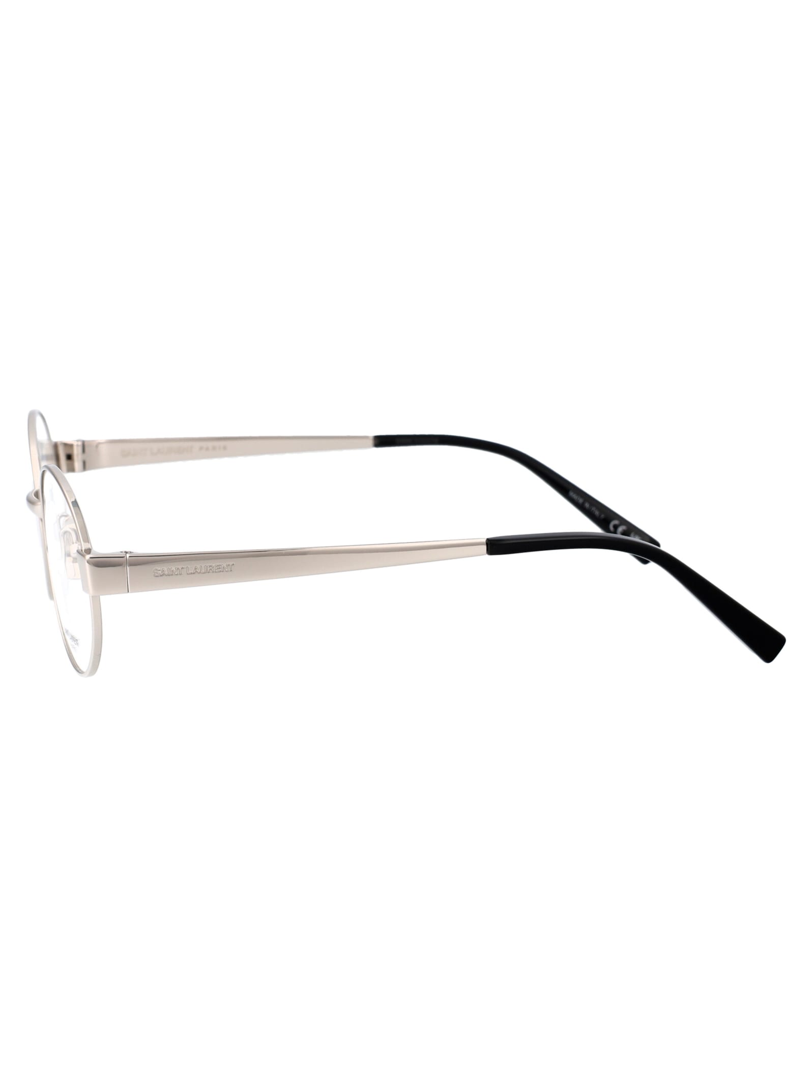 Shop Saint Laurent Sl 692 Opt Glasses In 001 Silver Silver Transparent