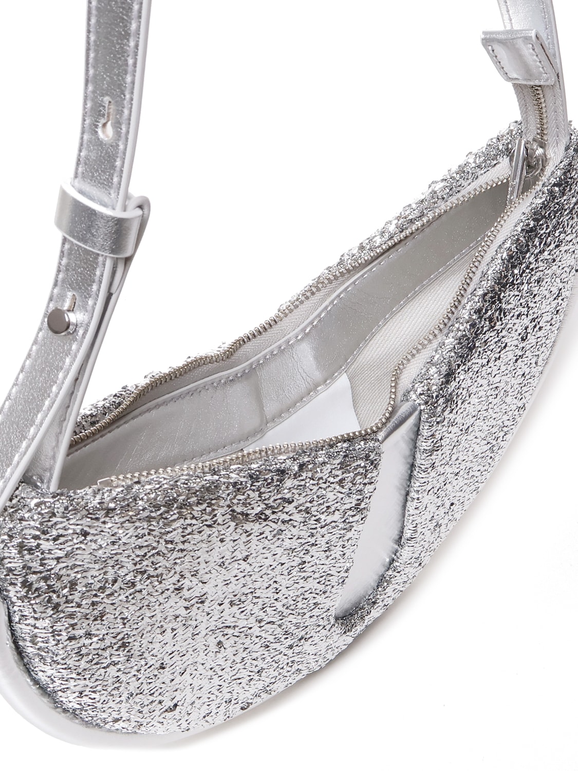 Themoirè Ebe Glittered Shoulder Bag In Silver
