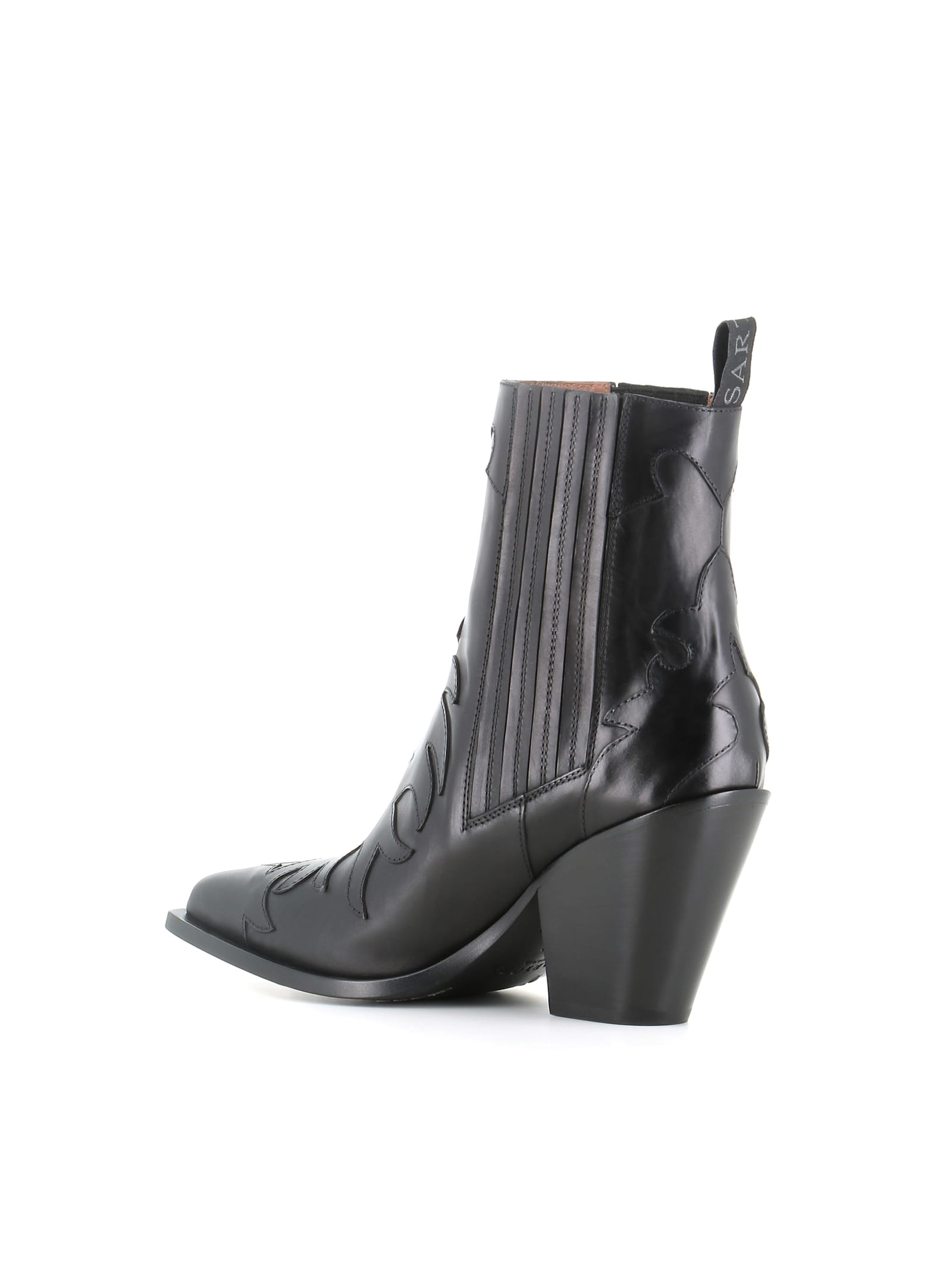 Sartore Leather Pointed-toe Boots In Black