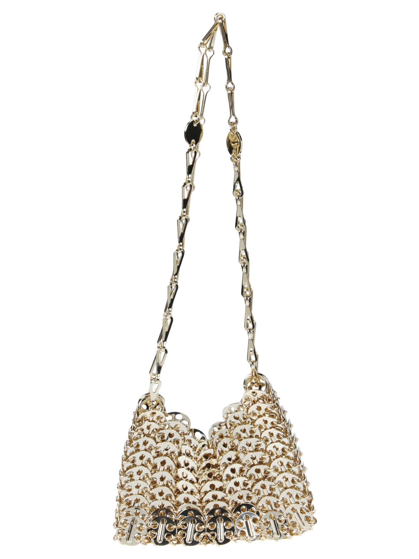 Shop Rabanne Iconic 1969 Nano Bag In Light Gold