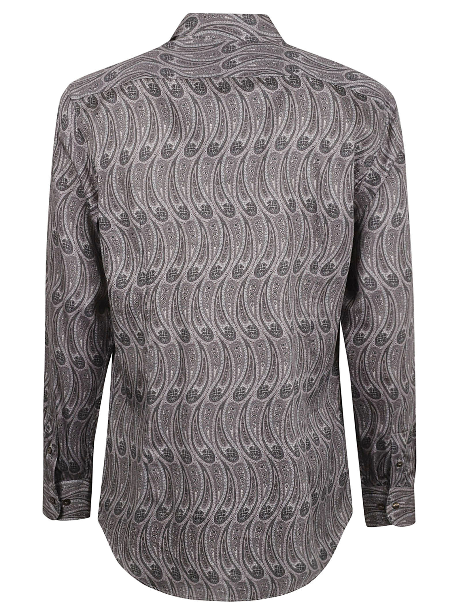 Shop Etro Paisley Print Formal Shirt In Grey