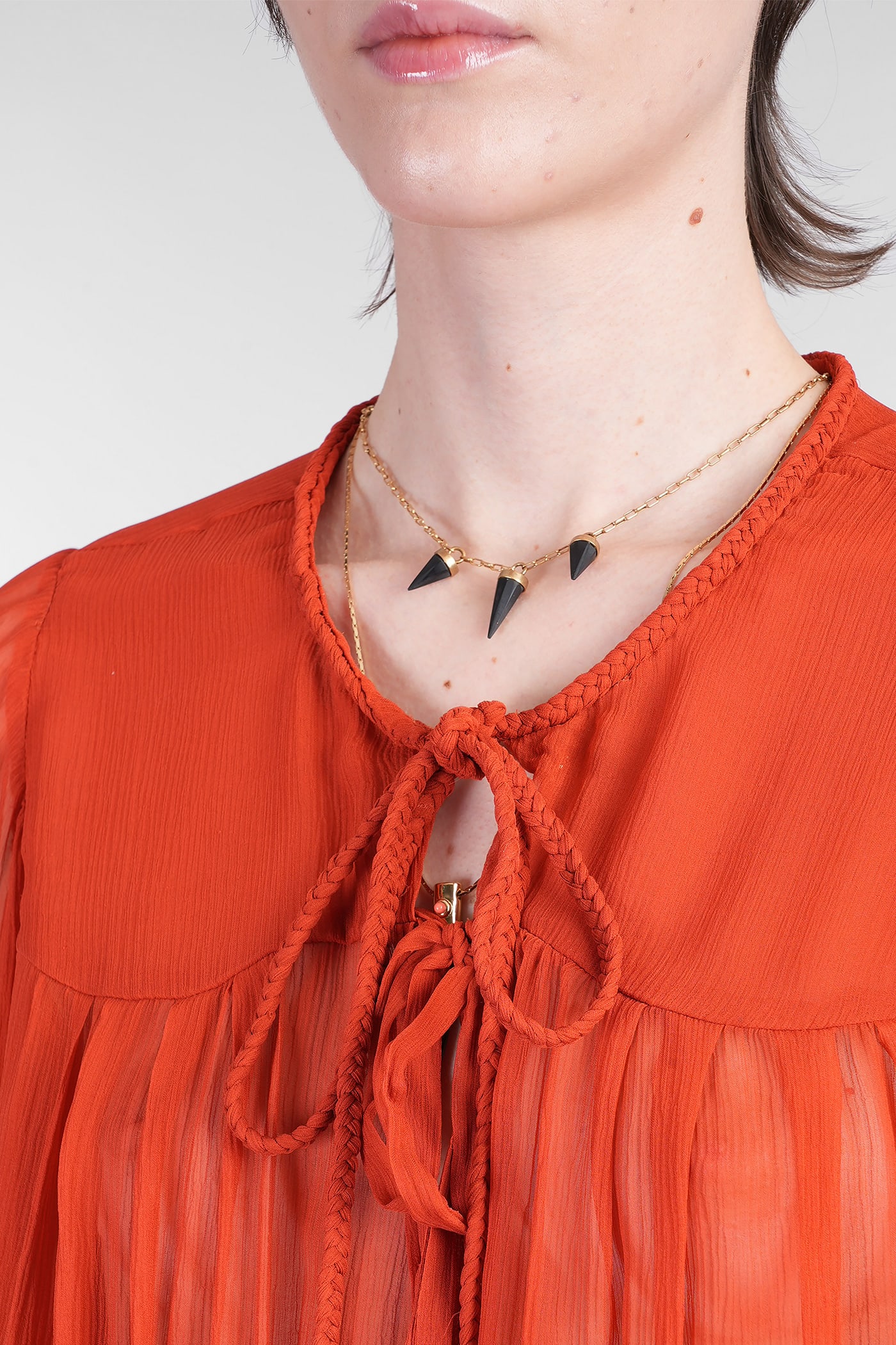 Shop Isabel Marant Ametissa Blouse In Orange Silk