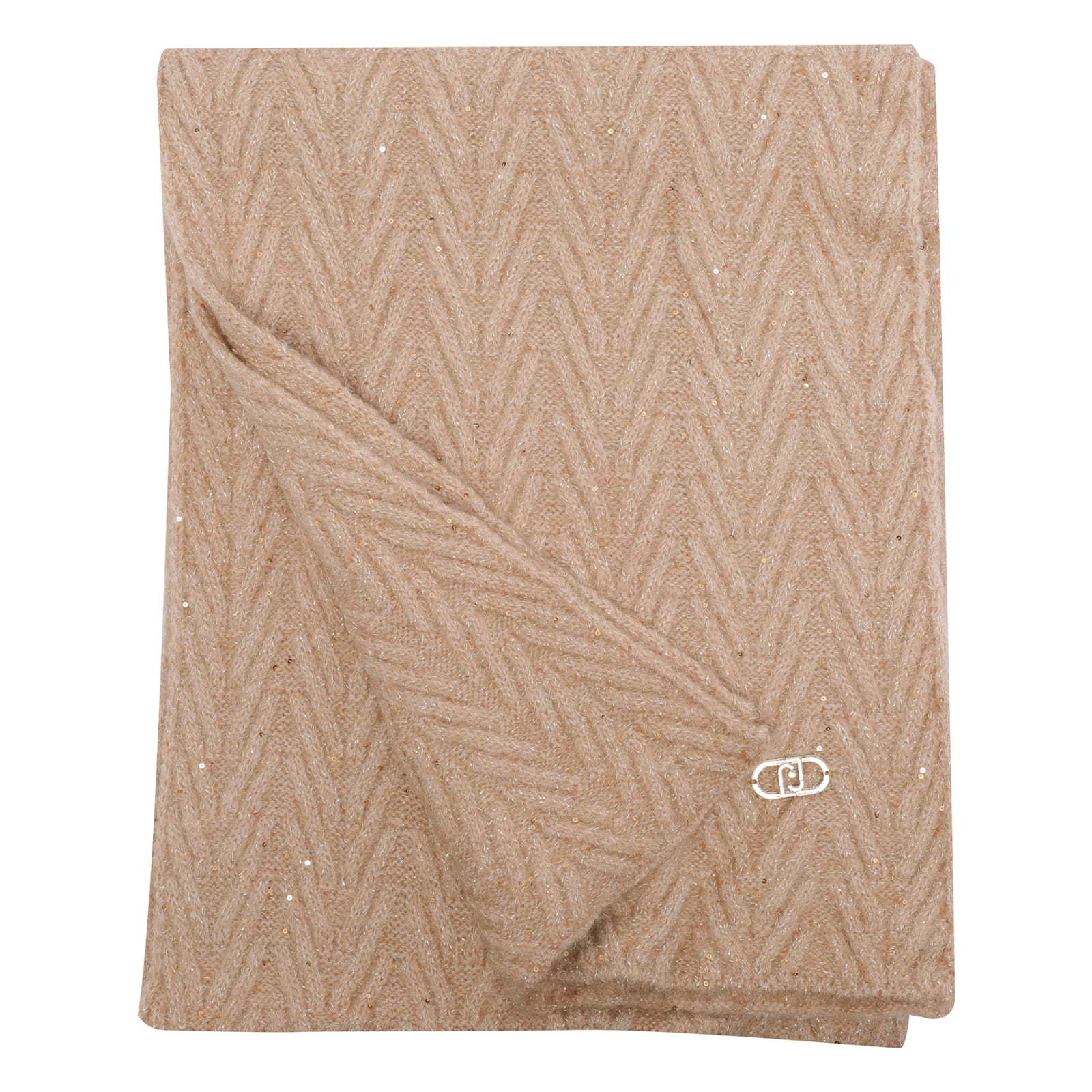 Liu •jo Logo Scarf In Brown