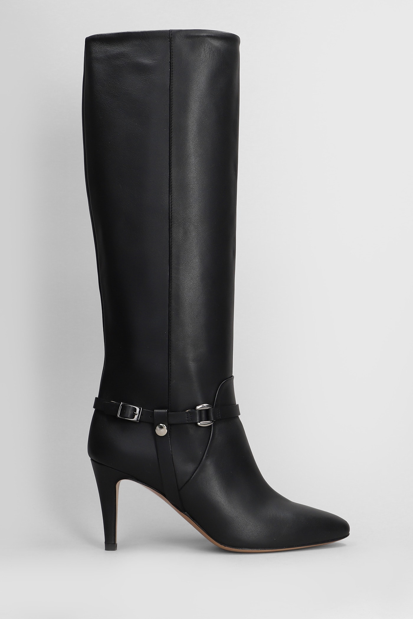 Shop The Seller High Heels Boots In Black Leather